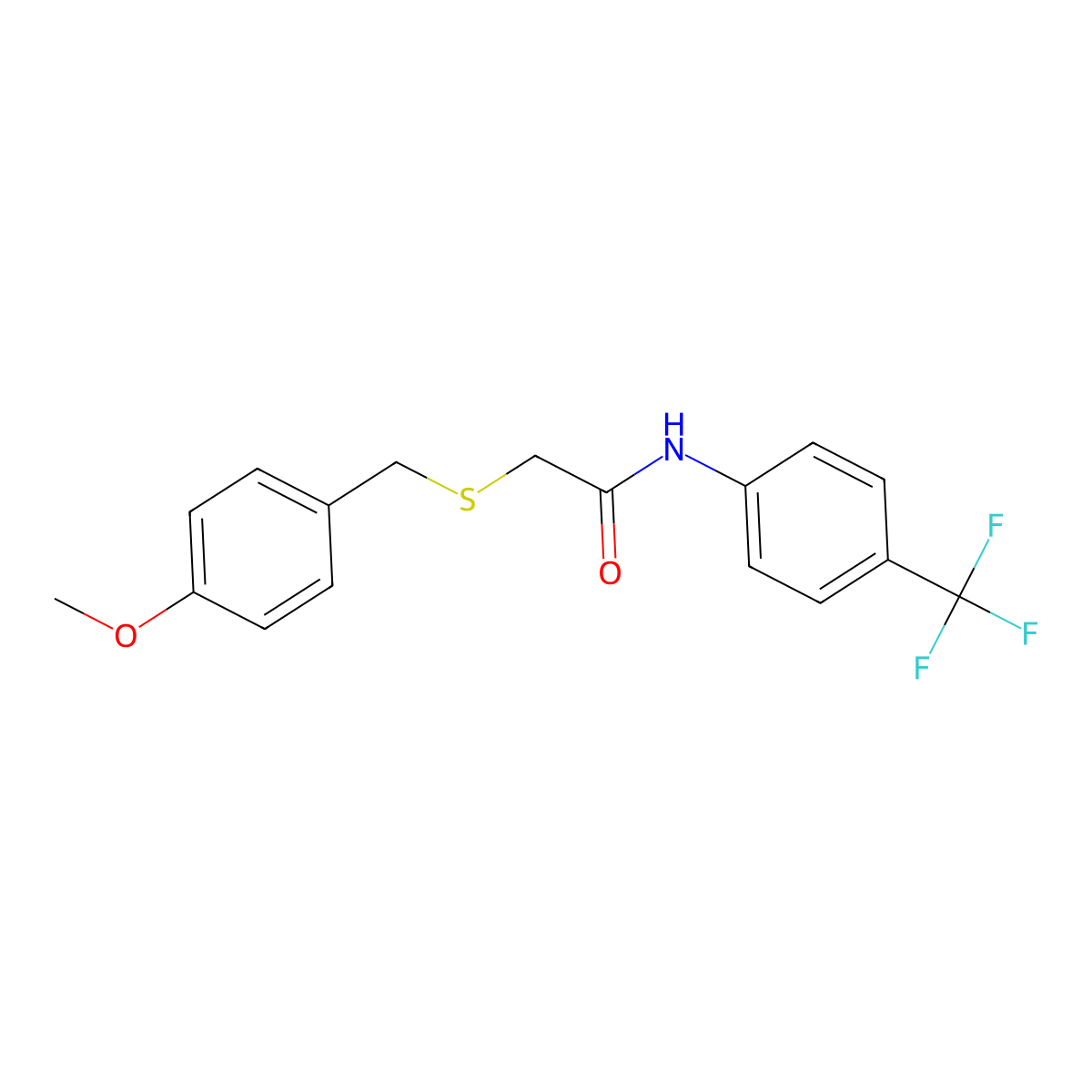 2-[(4-methoxybenzyl)sulfanyl]-N-[4-(trifluoromethyl)phenyl]acetamide molecular structure, CAS 701951-72-6