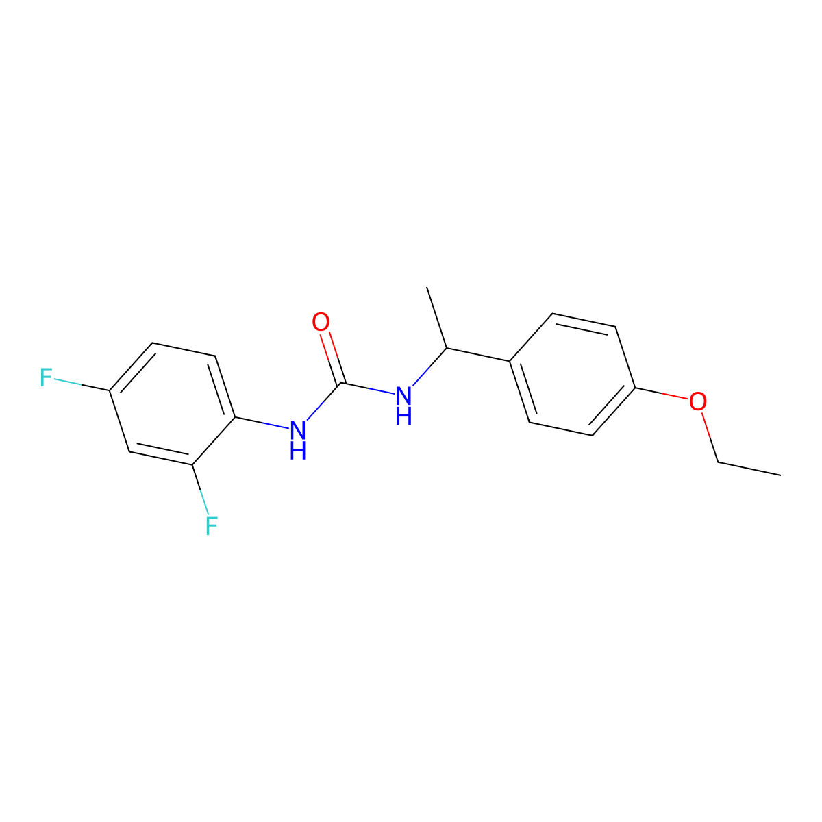 1-(2,4-Difluorophenyl)-3-[1-(4-ethoxyphenyl)ethyl]urea molecular structure, CAS 701951-79-3