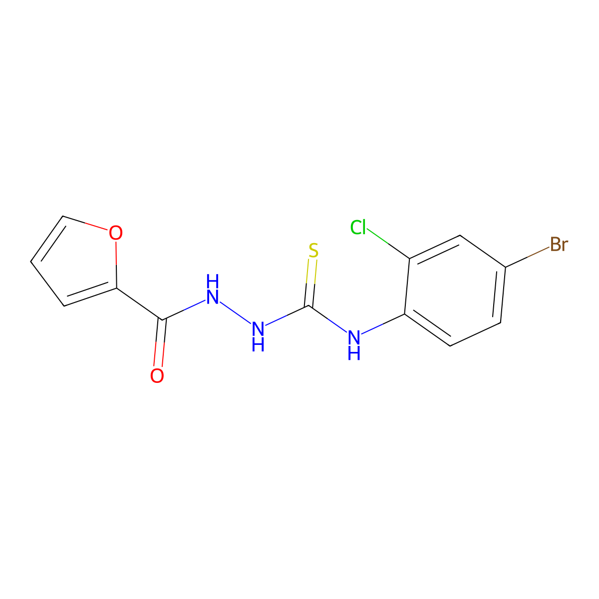 1-(4-Bromo-2-chlorophenyl)-3-(furan-2-carbonylamino)thiourea molecular structure, CAS 701952-05-8