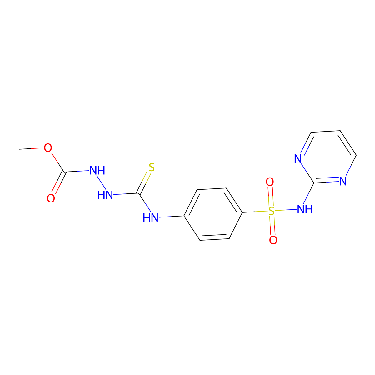 Methyl 2-{[4-(pyrimidin-2-ylsulfamoyl)phenyl]carbamothioyl}hydrazinecarboxylate molecular structure, CAS 701952-15-0