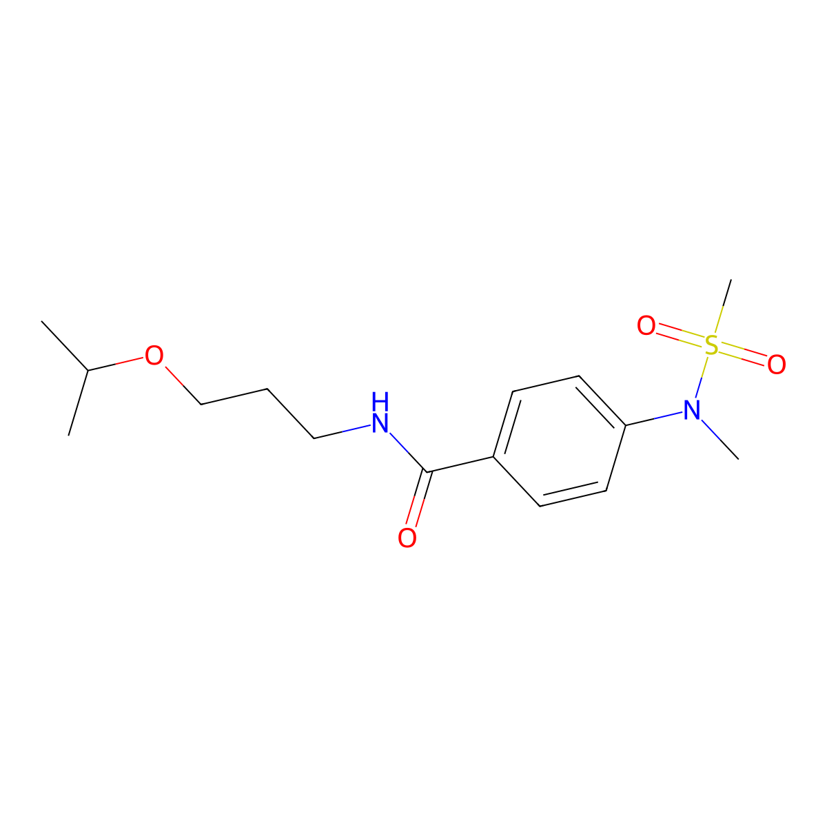 4-[methyl(methylsulfonyl)amino]-N-(3-propan-2-yloxypropyl)benzamide molecular structure, CAS 701952-28-5