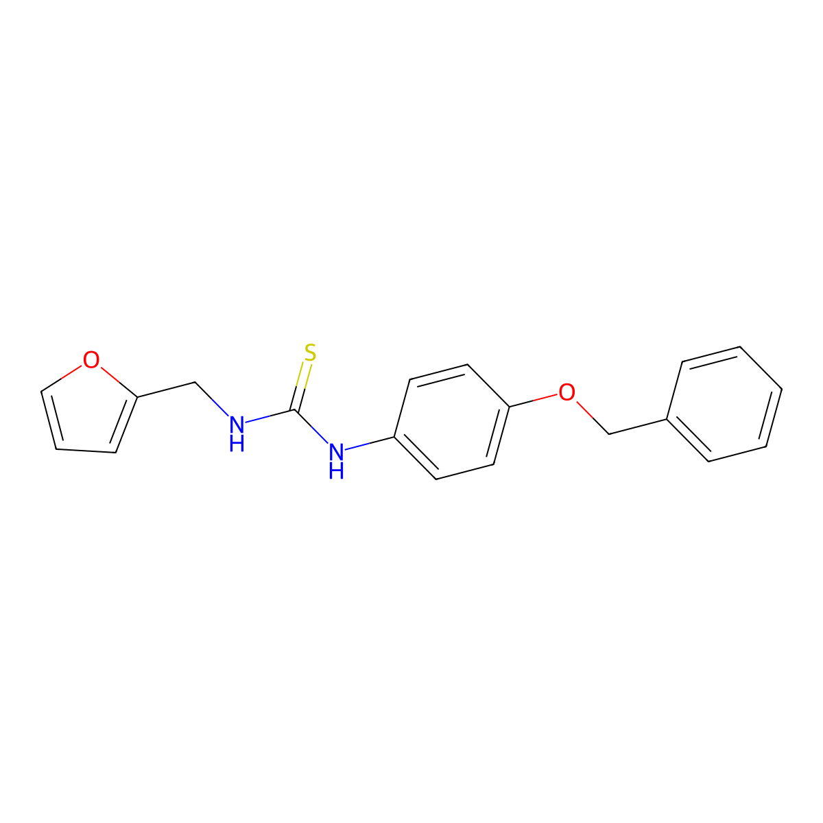 1-(Furan-2-ylmethyl)-3-(4-phenylmethoxyphenyl)thiourea molecular structure, CAS 701952-34-3