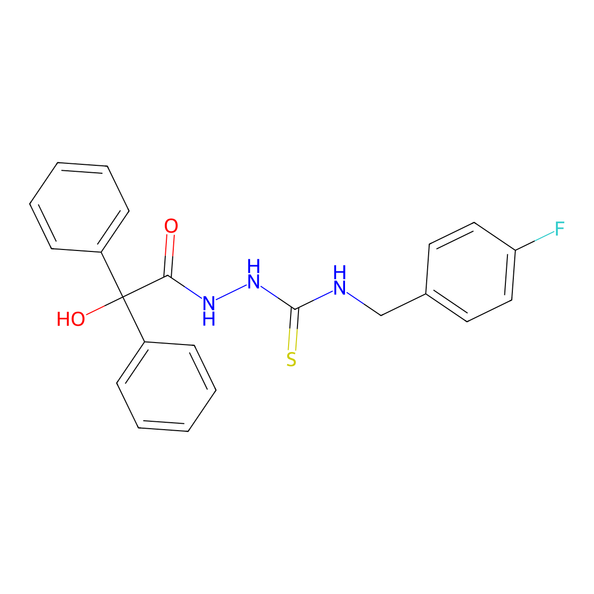 1-[(4-Fluorophenyl)methyl]-3-[(2-hydroxy-2,2-diphenylacetyl)amino]thiourea molecular structure, CAS 701952-47-8