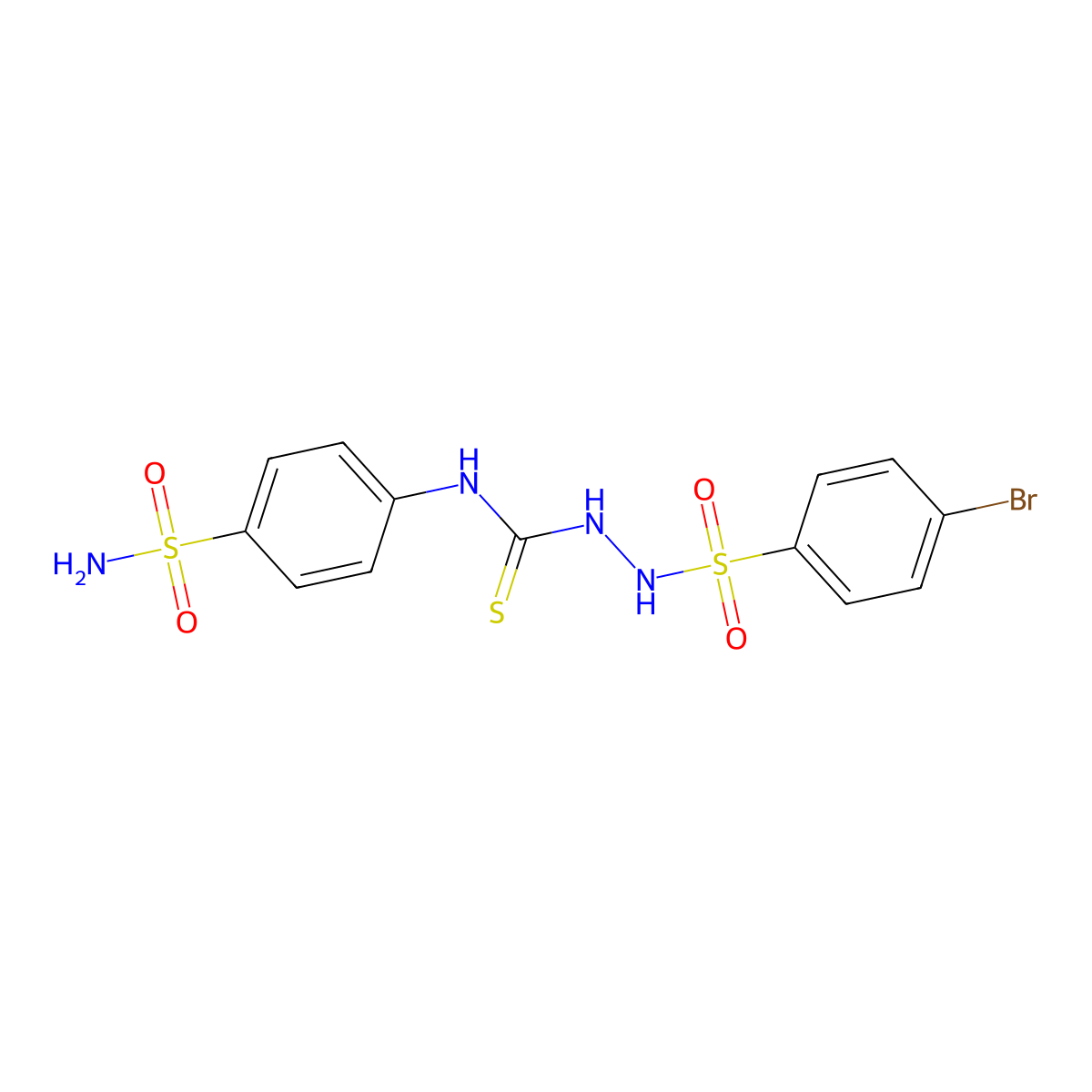 1-[(4-Bromophenyl)sulfonylamino]-3-(4-sulfamoylphenyl)thiourea molecular structure, CAS 701952-48-9
