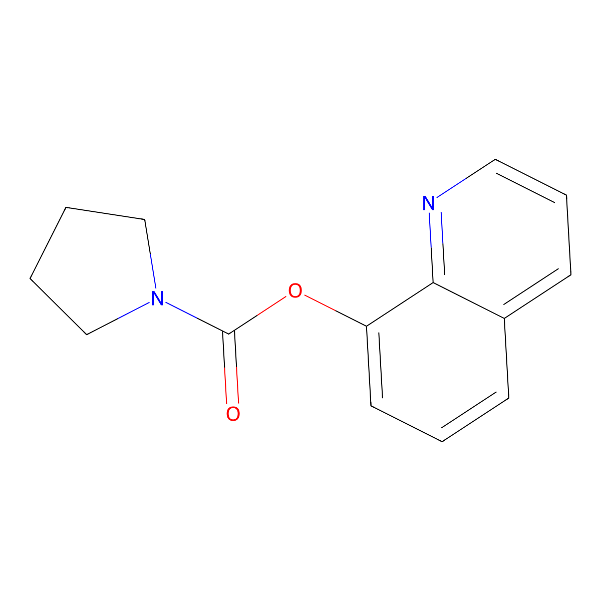 Quinolin-8-yl pyrrolidine-1-carboxylate molecular structure, CAS 701952-54-7