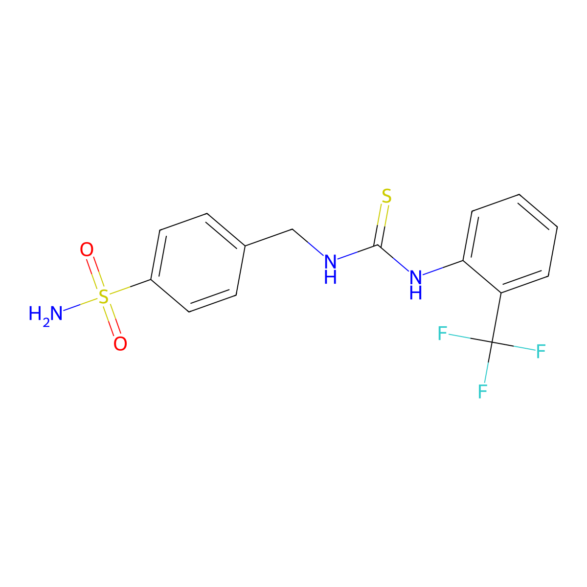 1-[(4-Sulfamoylphenyl)methyl]-3-[2-(trifluoromethyl)phenyl]thiourea molecular structure, CAS 701952-65-0