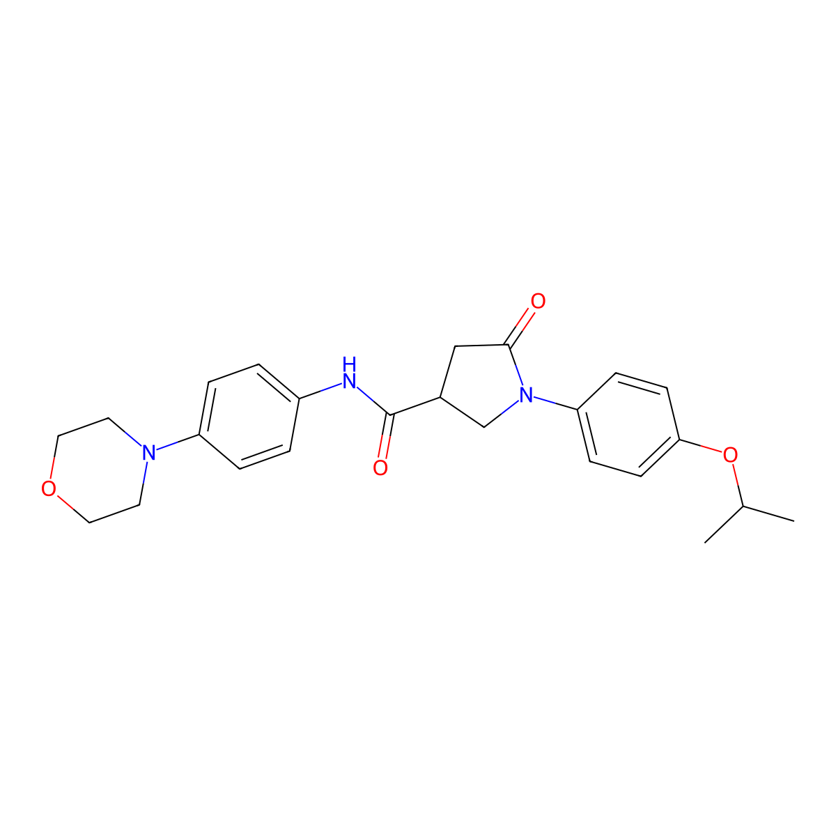N-(4-morpholin-4-ylphenyl)-5-oxo-1-(4-propan-2-yloxyphenyl)pyrrolidine-3-carboxamide molecular structure, CAS 701952-73-0
