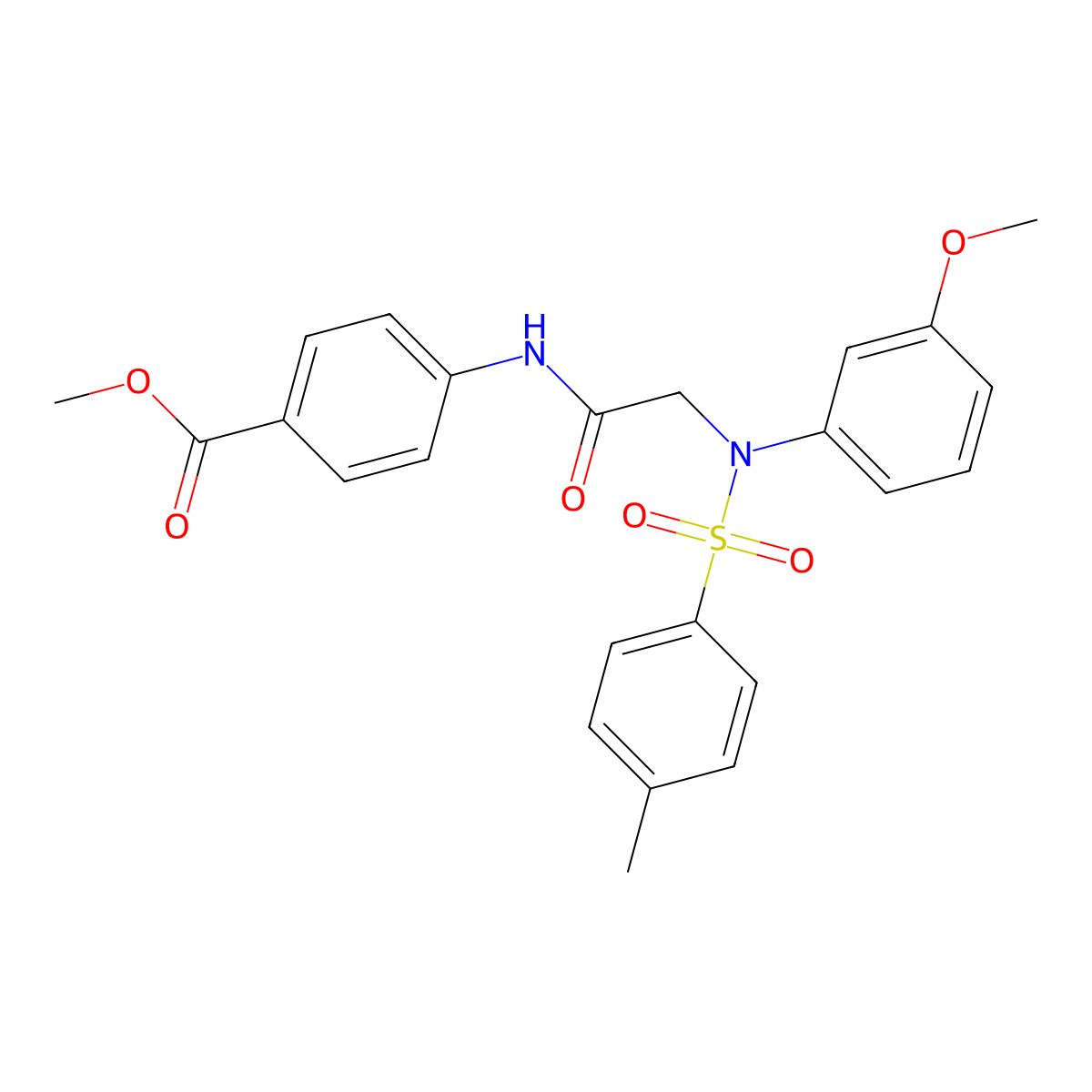 methyl 4-({N-(3-methoxyphenyl)-N-[(4-methylphenyl)sulfonyl]glycyl}amino)benzoate molecular structure, CAS 701952-94-5