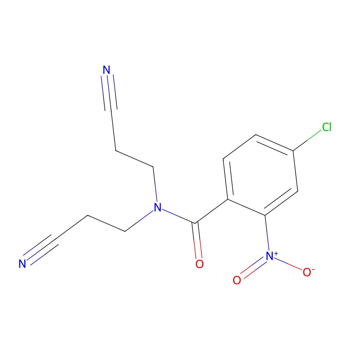 4-chloro-N,N-bis(2-cyanoethyl)-2-nitrobenzamide molecular structure, CAS 701953-19-7