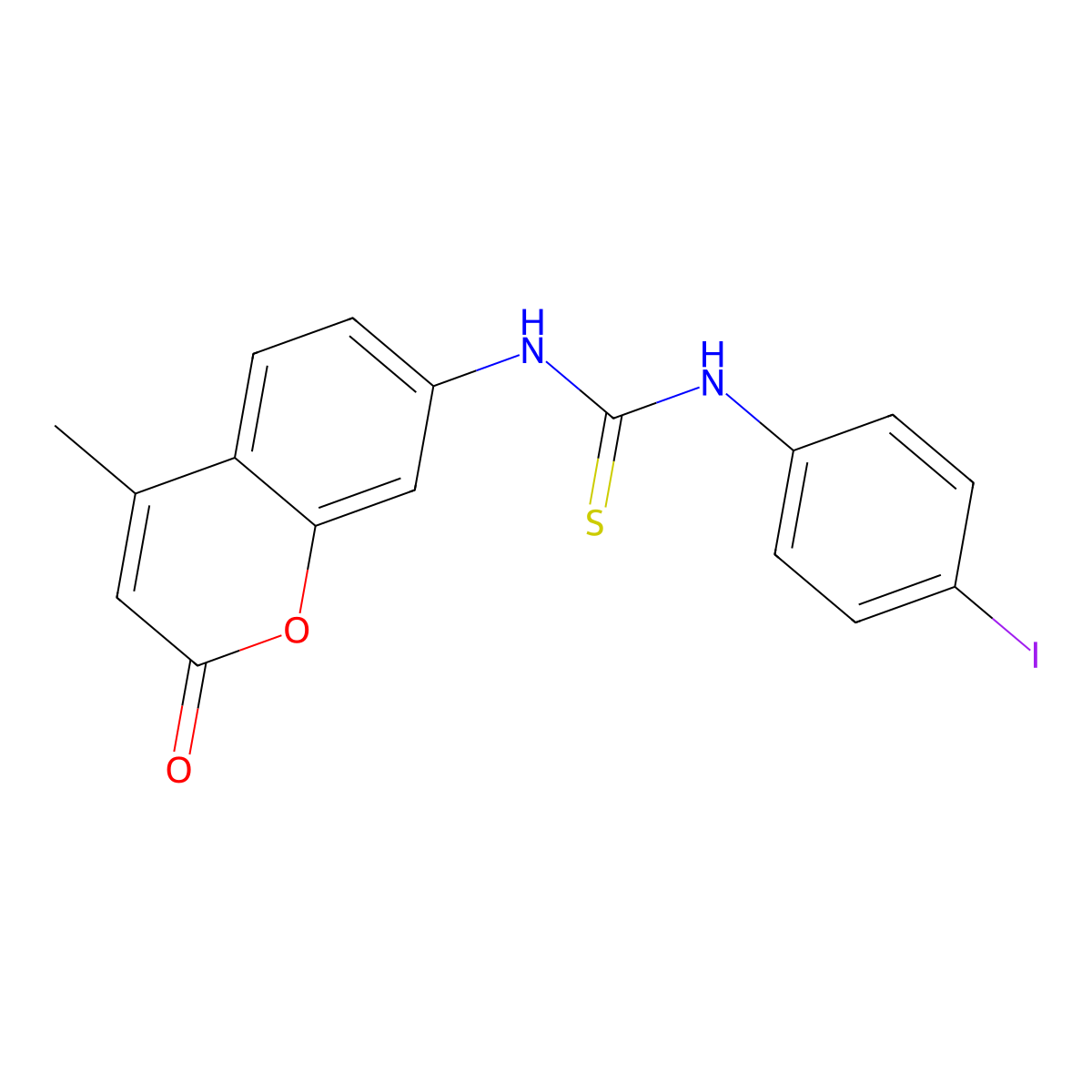 1-(4-Iodophenyl)-3-(4-methyl-2-oxochromen-7-yl)thiourea molecular structure, CAS 701953-25-5
