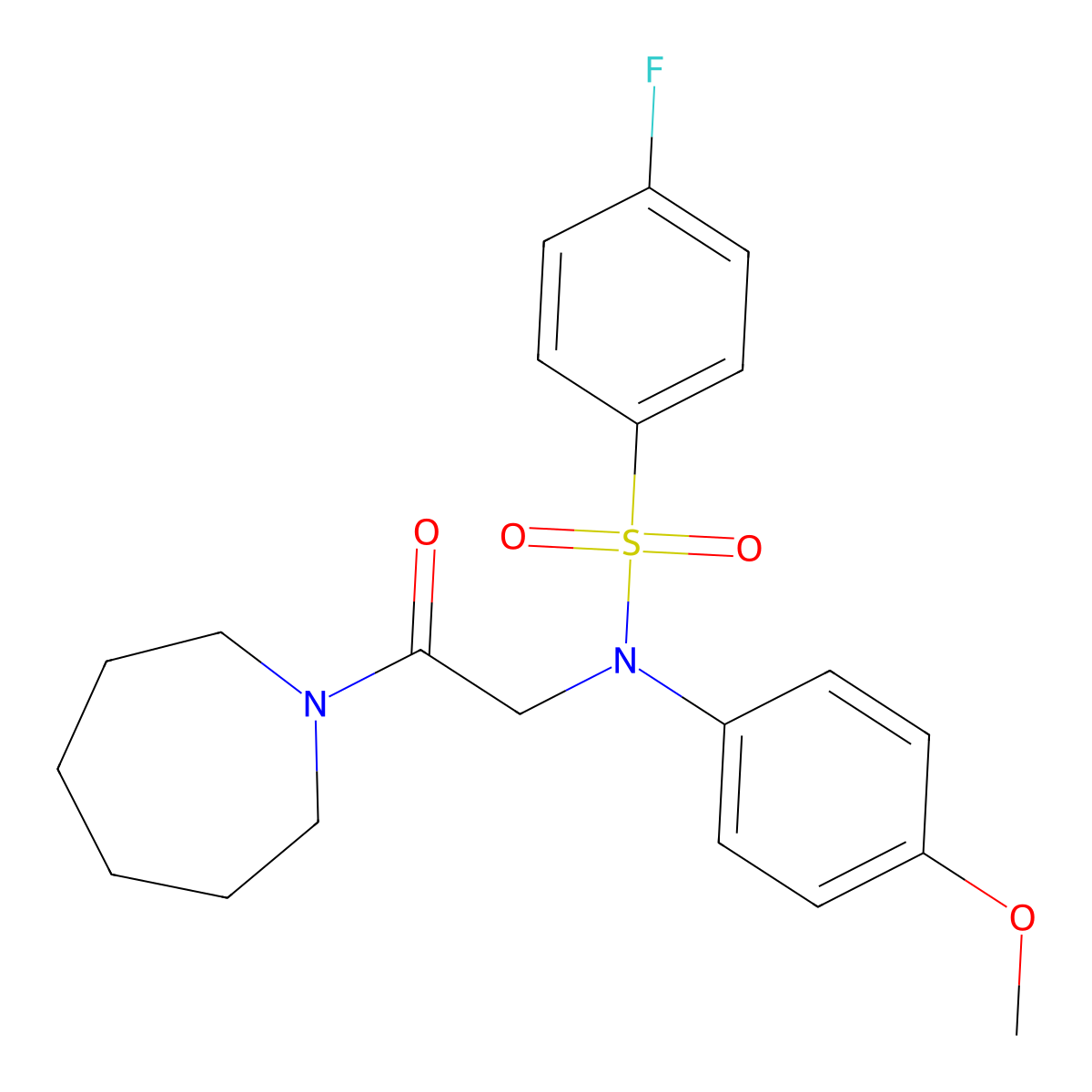 N-[2-(azepan-1-yl)-2-oxoethyl]-4-fluoro-N-(4-methoxyphenyl)benzenesulfonamide molecular structure, CAS 701953-27-7