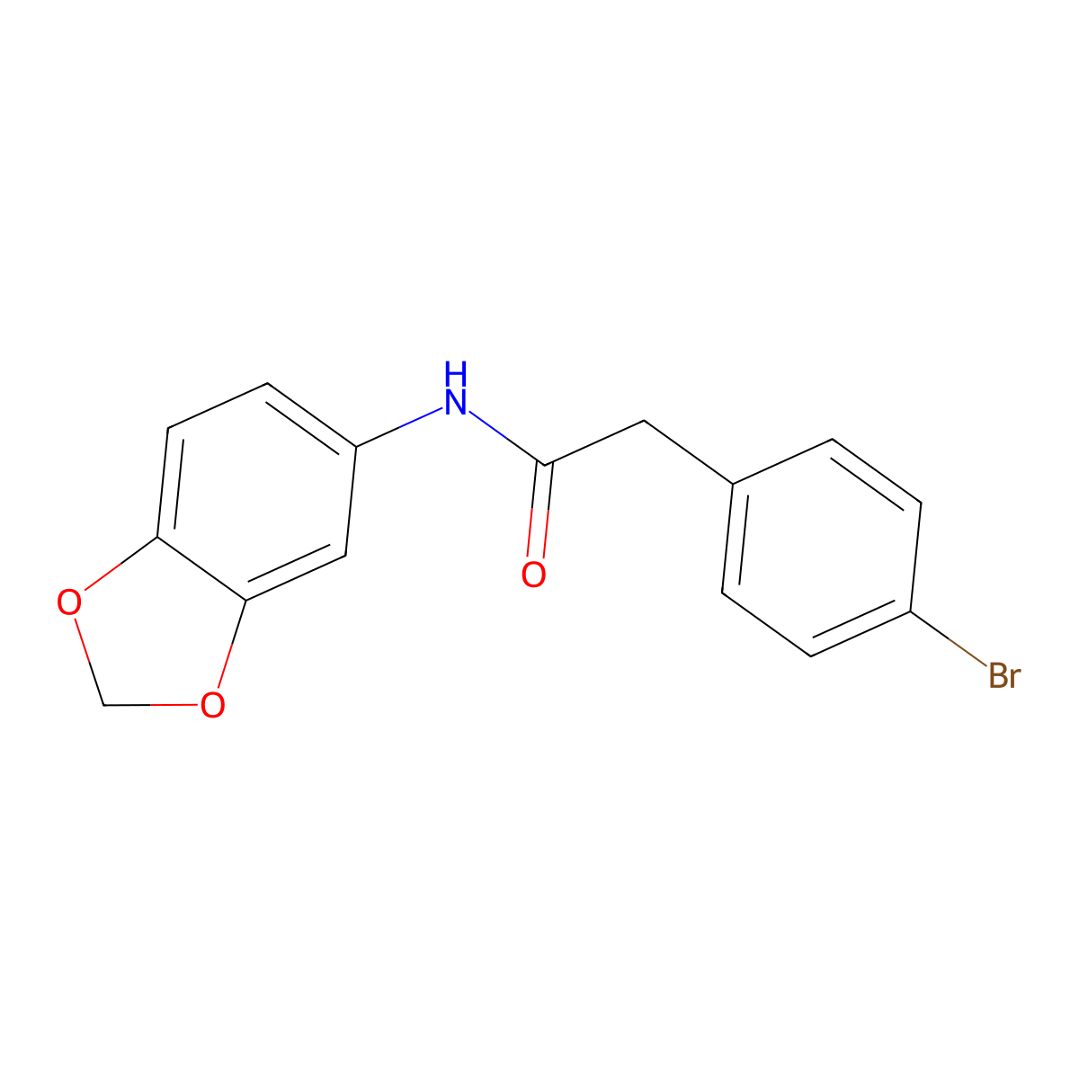 N-(1,3-benzodioxol-5-yl)-2-(4-bromophenyl)acetamide molecular structure, CAS 701953-28-8