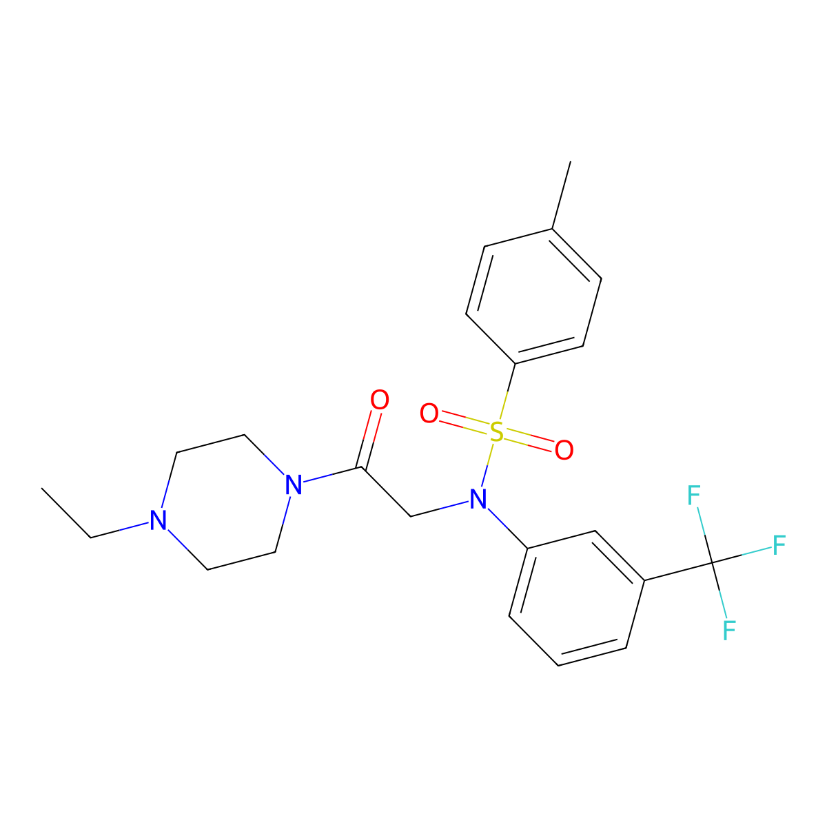 N-[2-(4-ethylpiperazin-1-yl)-2-oxoethyl]-4-methyl-N-[3-(trifluoromethyl)phenyl]benzenesulfonamide molecular structure, CAS 701953-33-5