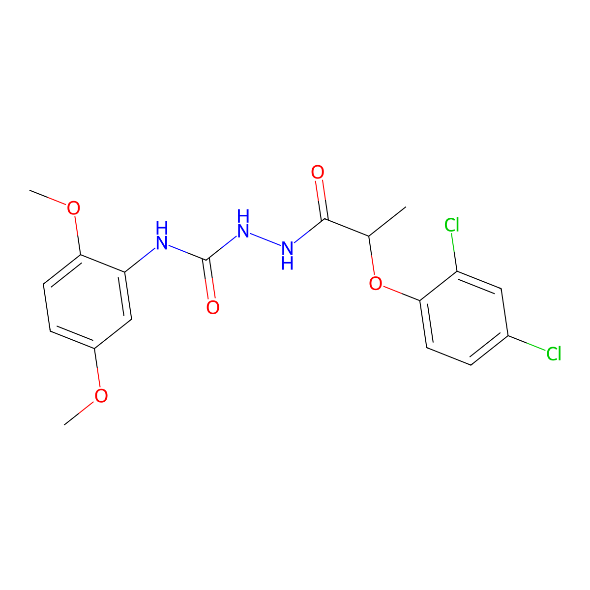 1-[2-(2,4-Dichlorophenoxy)propanoylamino]-3-(2,5-dimethoxyphenyl)urea molecular structure, CAS 701953-34-6