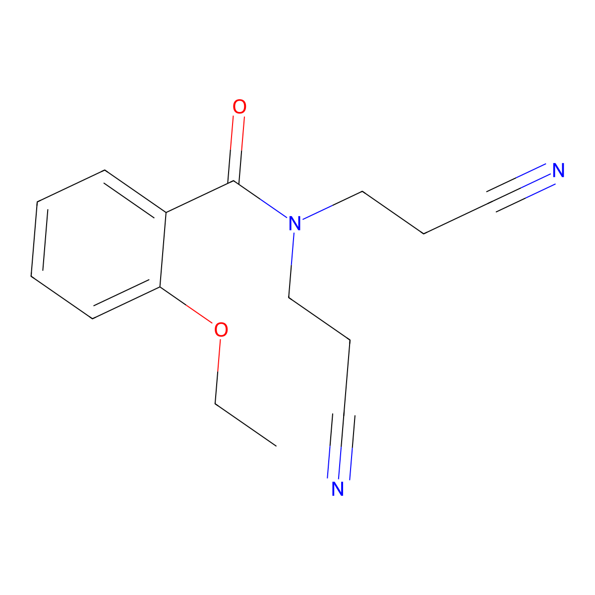 N,N-bis(2-cyanoethyl)-2-ethoxybenzamide molecular structure, CAS 701953-66-4