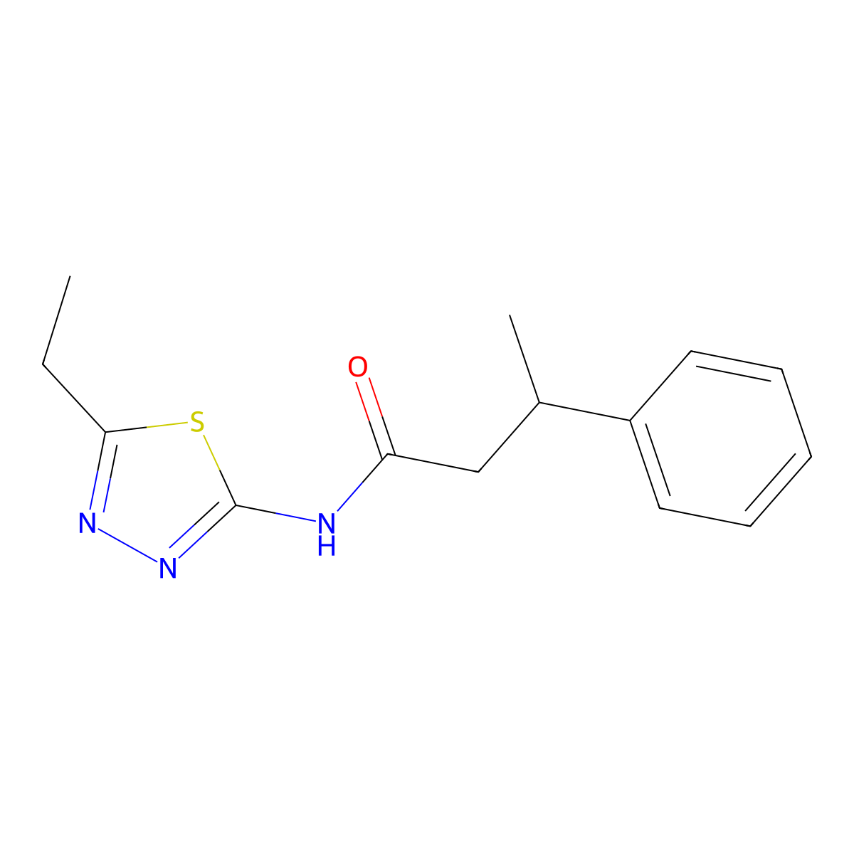 N-(5-ethyl-1,3,4-thiadiazol-2-yl)-3-phenylbutanamide molecular structure, CAS 701953-70-0