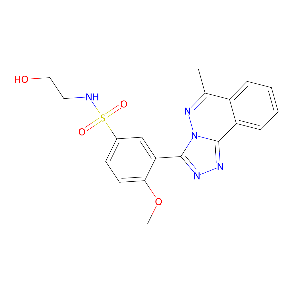 N-(2-hydroxyethyl)-4-methoxy-3-(6-methyl-[1,2,4]triazolo[3,4-a]phthalazin-3-yl)benzenesulfonamide molecular structure, CAS 701953-75-5