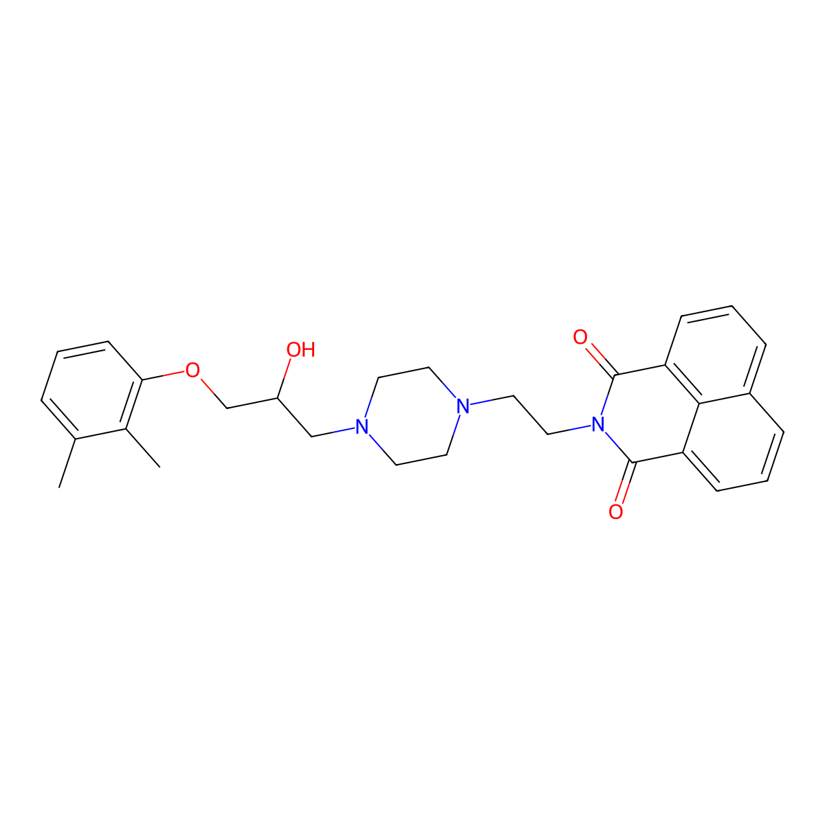 2-[2-[4-[3-(2,3-Dimethylphenoxy)-2-hydroxypropyl]piperazin-1-yl]ethyl]benzo[de]isoquinoline-1,3-dione molecular structure, CAS 701953-84-6