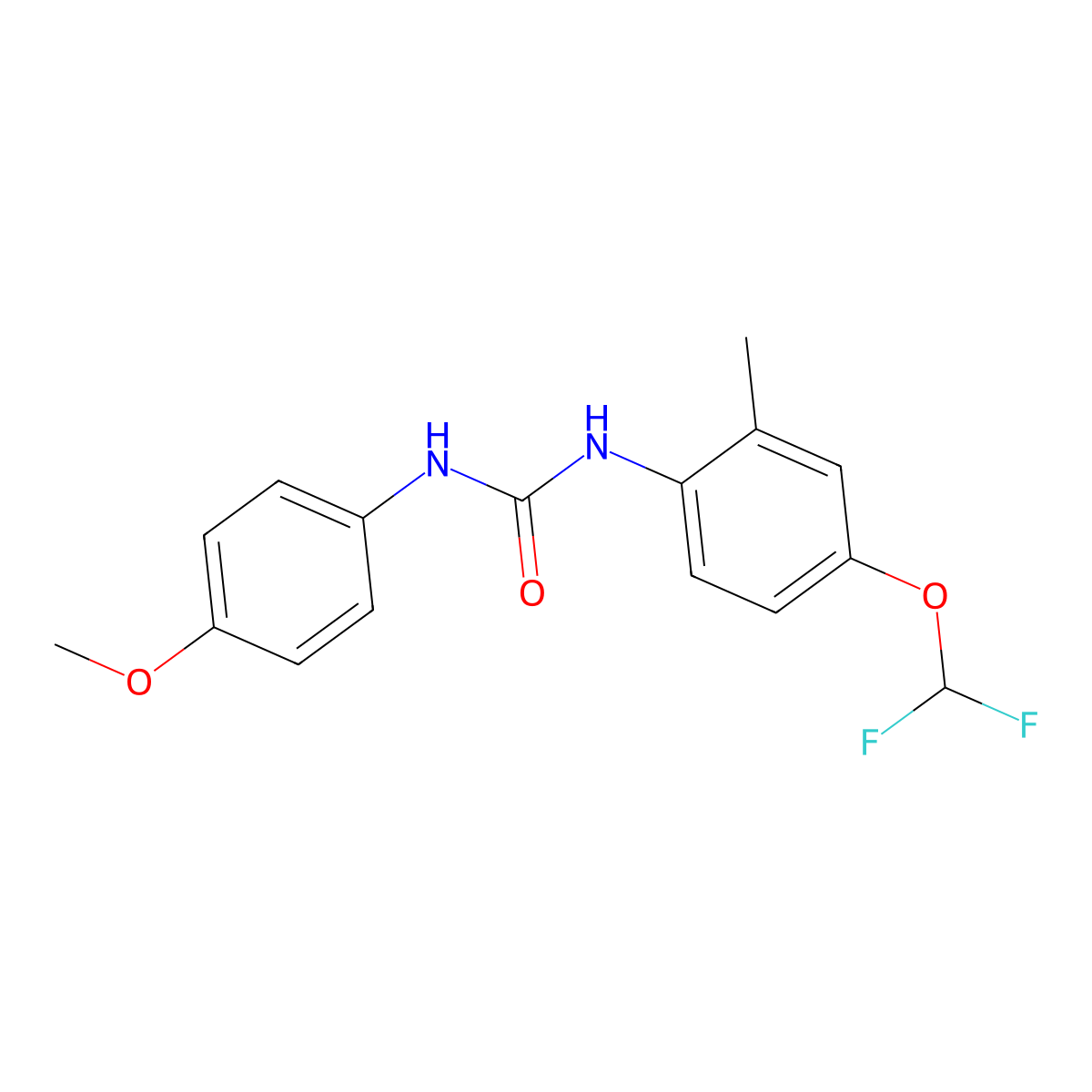1-[4-(Difluoromethoxy)-2-methylphenyl]-3-(4-methoxyphenyl)urea molecular structure, CAS 701953-88-0