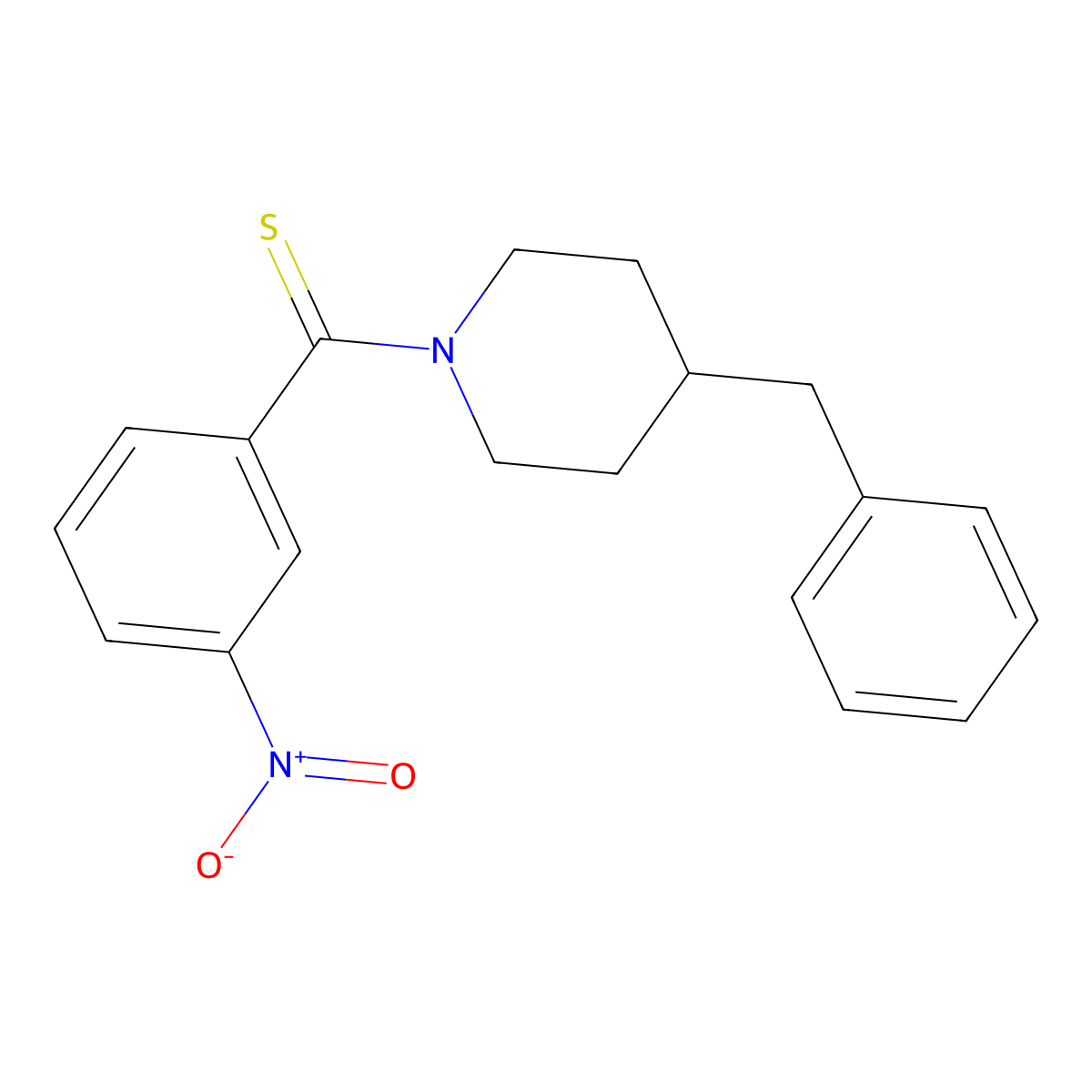 (4-Benzylpiperidin-1-yl)(3-nitrophenyl)methanethione molecular structure, CAS 701954-03-2