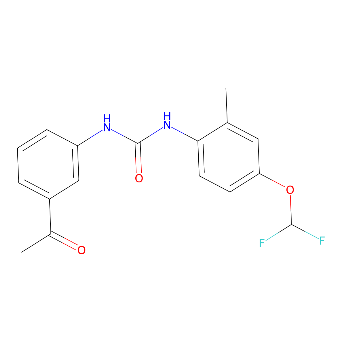 1-(3-Acetylphenyl)-3-[4-(difluoromethoxy)-2-methylphenyl]urea molecular structure, CAS 701954-07-6