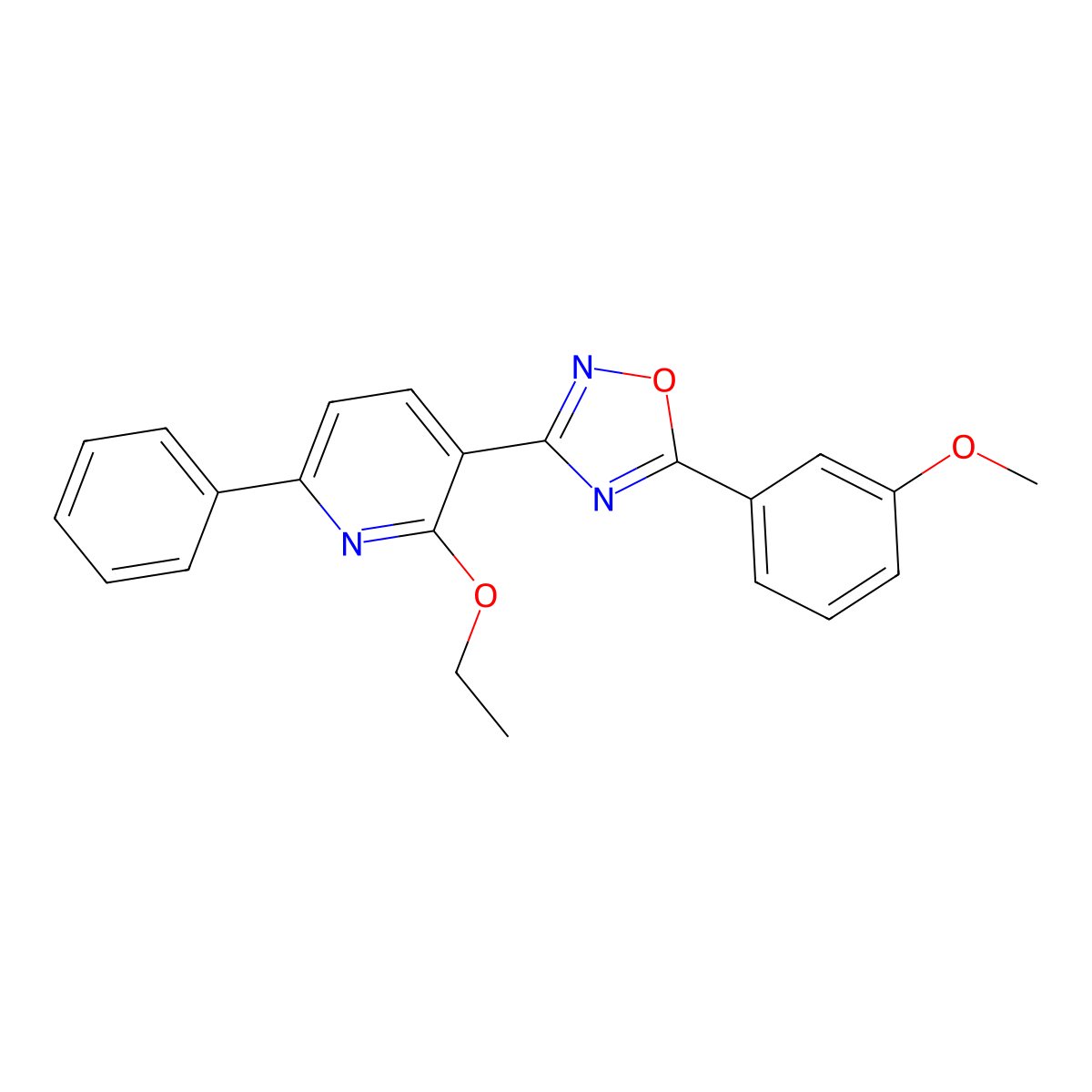 2-Ethoxy-3-[5-(3-methoxyphenyl)-1,2,4-oxadiazol-3-yl]-6-phenylpyridine molecular structure, CAS 701954-18-9