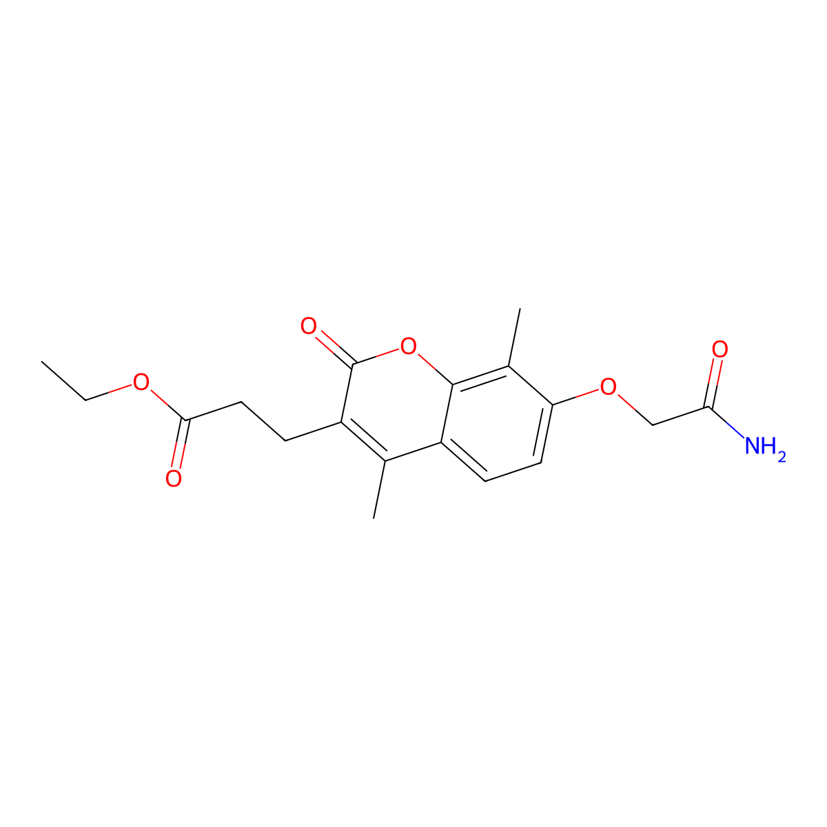 ethyl 3-[7-(2-amino-2-oxoethoxy)-4,8-dimethyl-2-oxo-2H-chromen-3-yl]propanoate molecular structure, CAS 701954-19-0