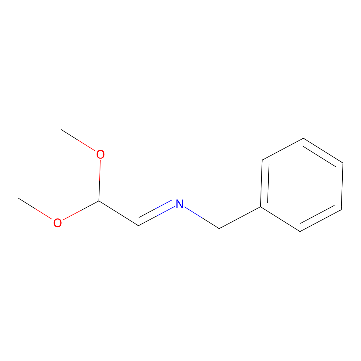 Benzenemethanamine, N-(2,2-dimethoxyethylidene)- molecular structure, CAS 701954-53-2