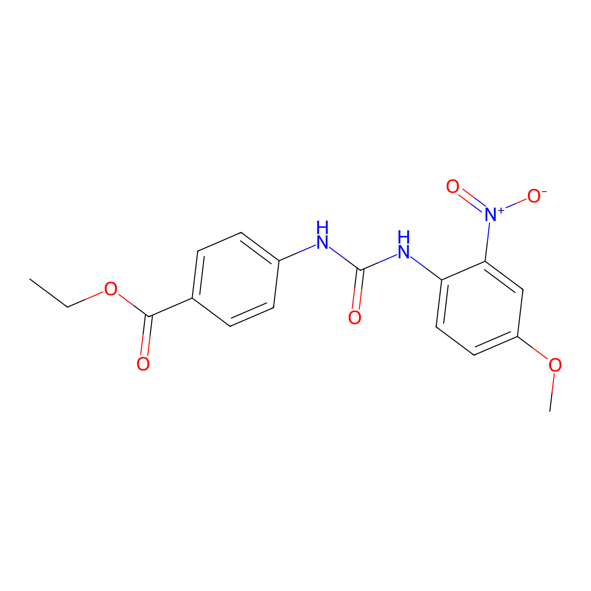 ethyl 4-{[N-(4-methoxy-2-nitrophenyl)carbamoyl]amino}benzoate molecular structure, CAS 701965-50-6