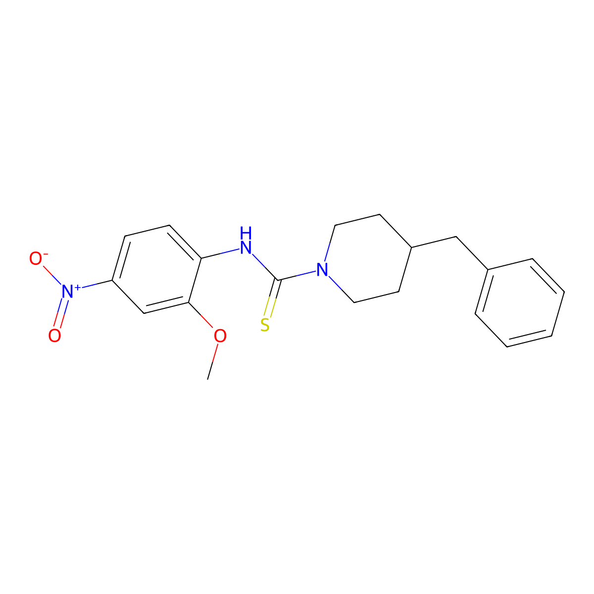 4-benzyl-N-(2-methoxy-4-nitrophenyl)piperidine-1-carbothioamide molecular structure, CAS 701965-90-4
