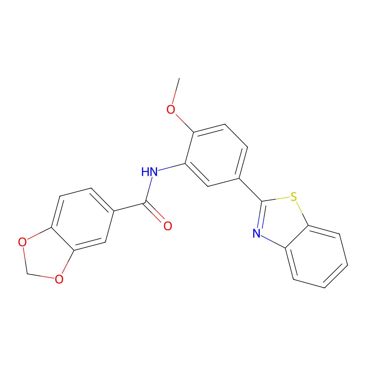 N-[5-(1,3-benzothiazol-2-yl)-2-methoxyphenyl]-1,3-benzodioxole-5-carboxamide molecular structure, CAS 701966-16-7