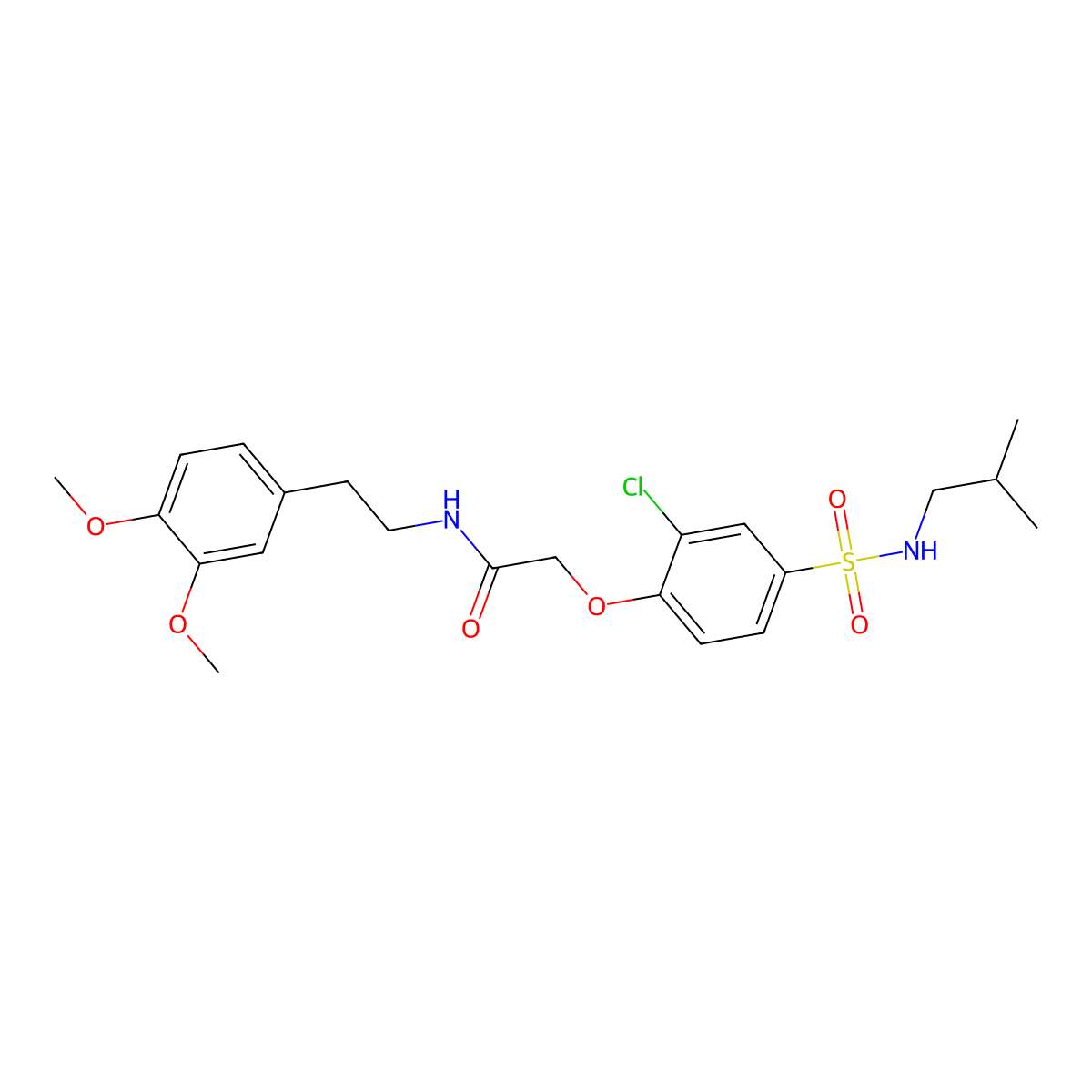 2-{2-chloro-4-[(isobutylamino)sulfonyl]phenoxy}-N-[2-(3,4-dimethoxyphenyl)ethyl]acetamide molecular structure, CAS 701966-27-0