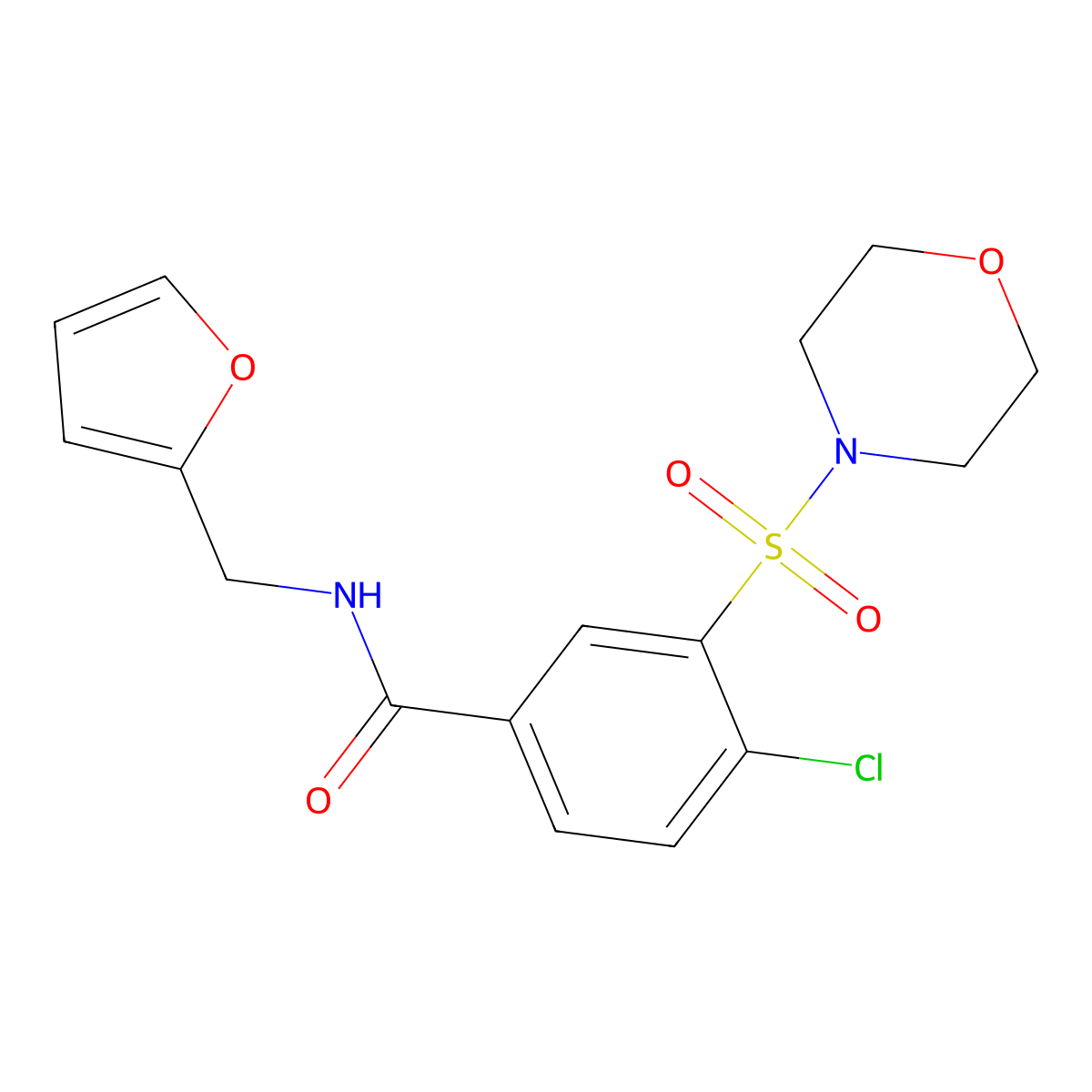 4-chloro-N-(2-furylmethyl)-3-(4-morpholinylsulfonyl)benzamide molecular structure, CAS 701966-29-2