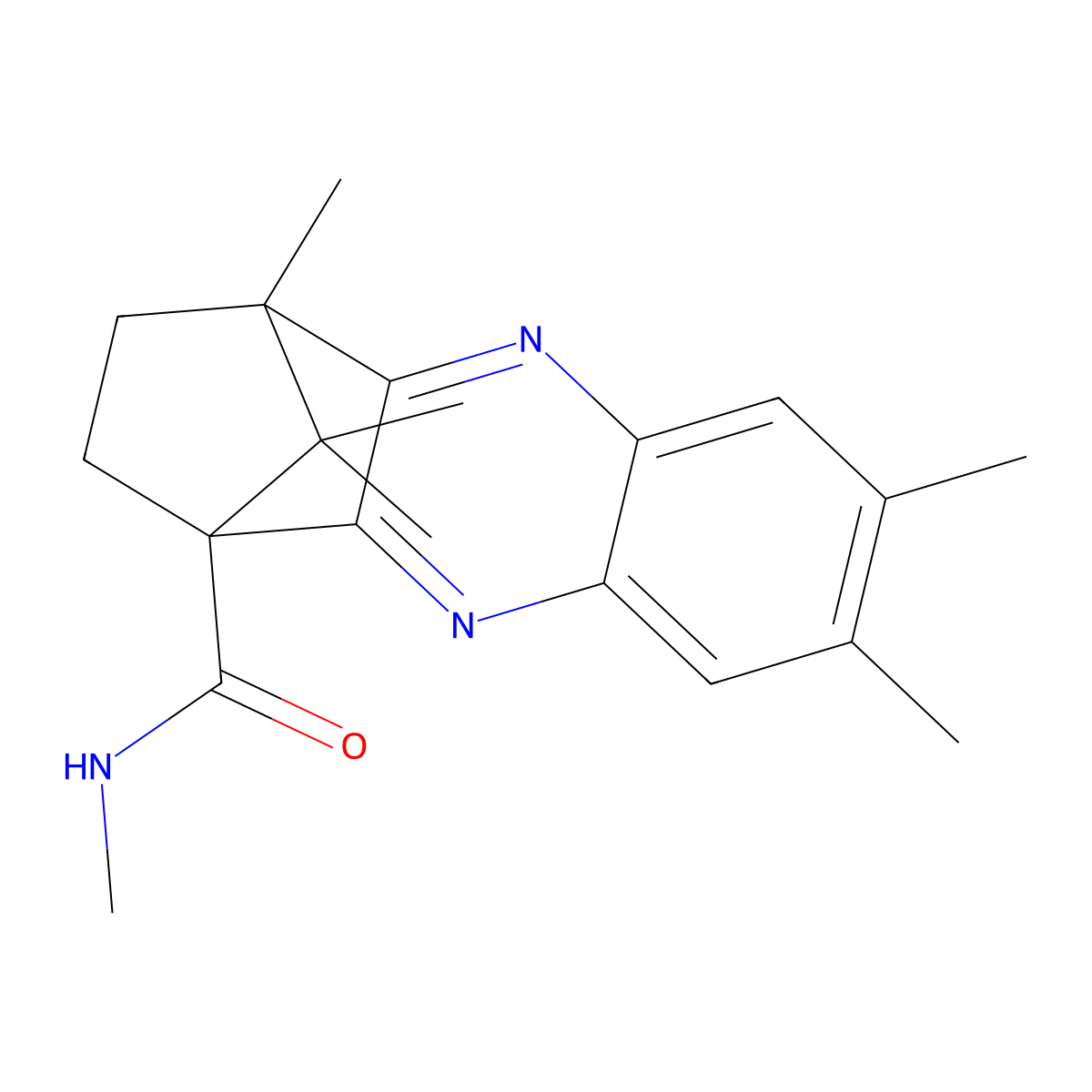 N,4,7,8,11,11-hexamethyl-3,4-dihydro-1,4-methanophenazine-1(2H)-carboxamide molecular structure, CAS 701966-58-7