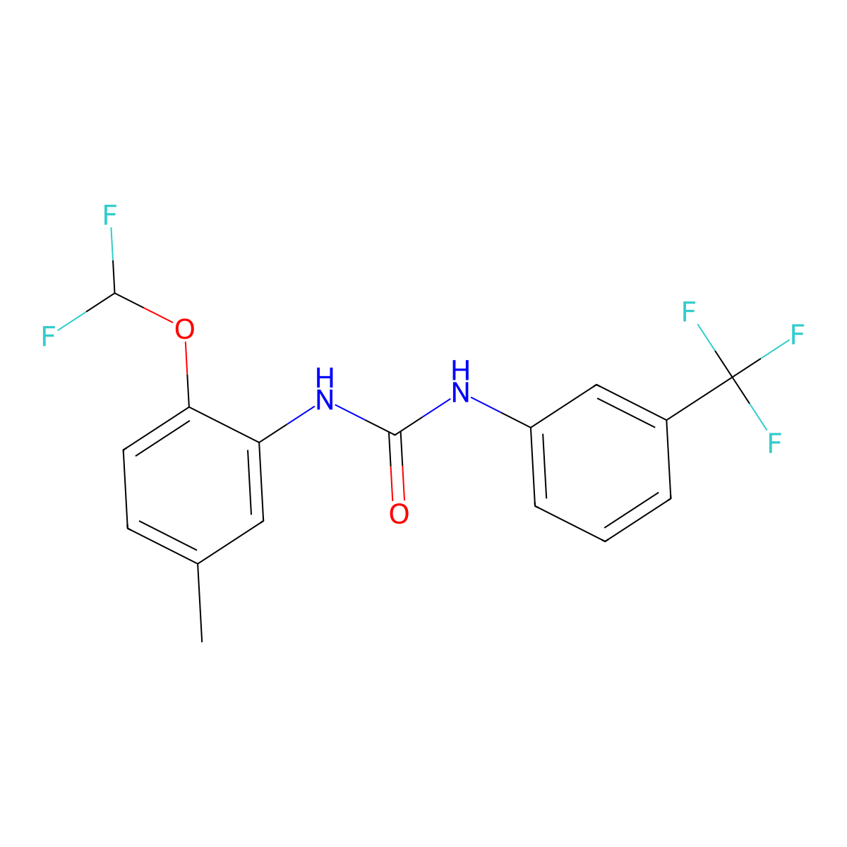 1-[2-(Difluoromethoxy)-5-methylphenyl]-3-[3-(trifluoromethyl)phenyl]urea molecular structure, CAS 701966-60-1