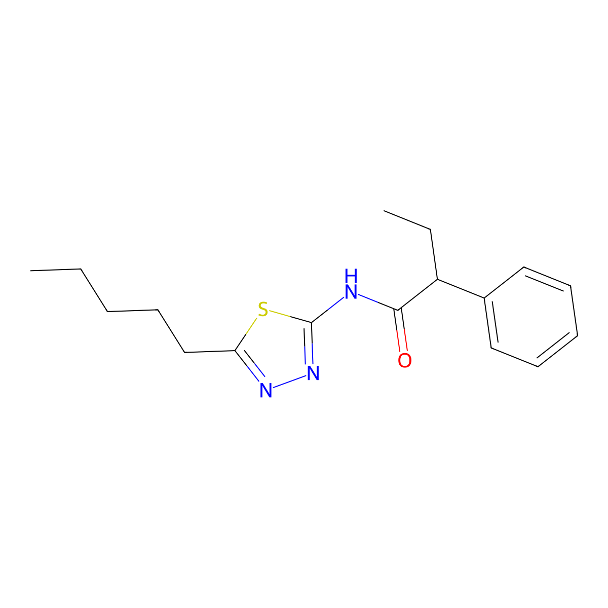 N-(5-pentyl-1,3,4-thiadiazol-2-yl)-2-phenylbutanamide molecular structure, CAS 701966-66-7