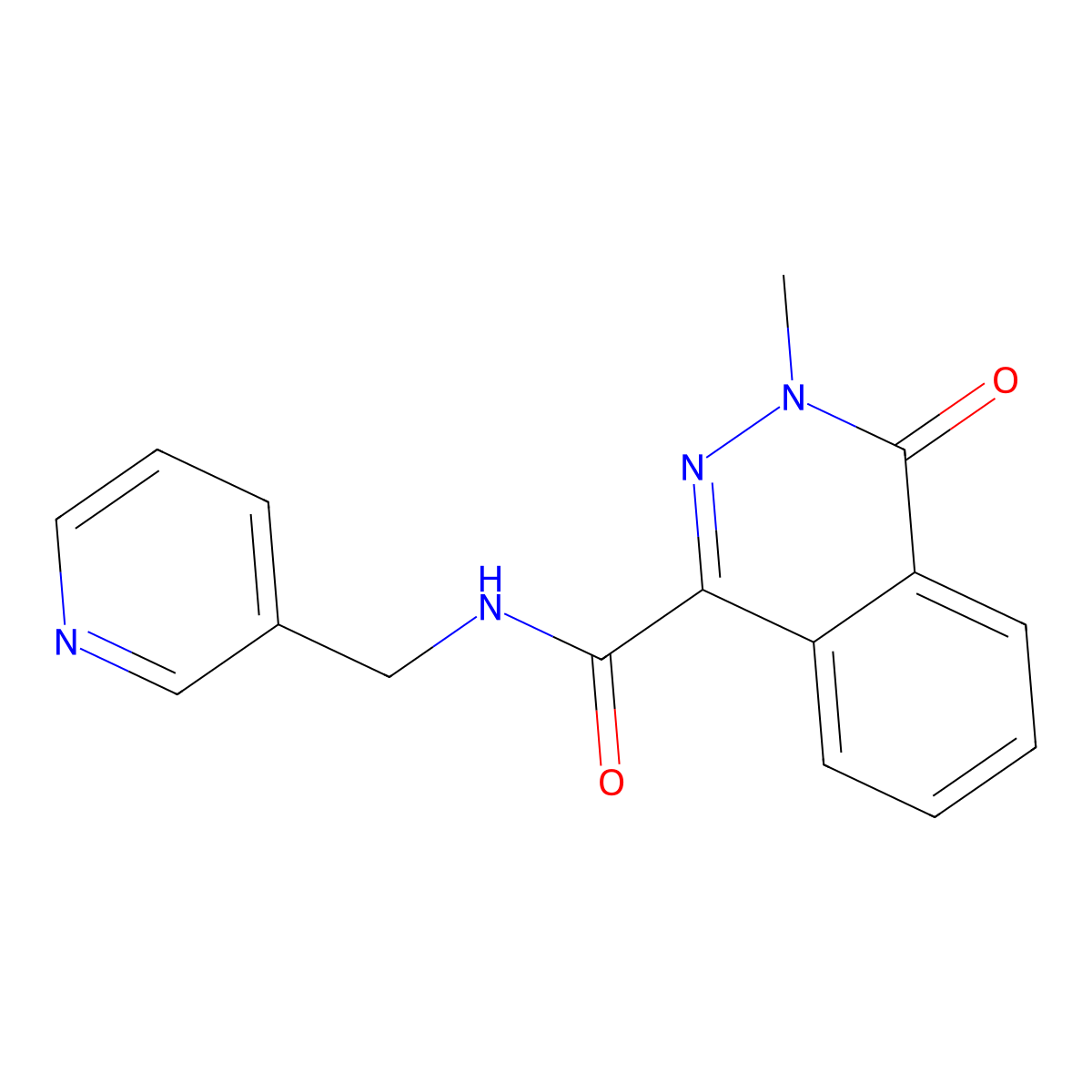 3-methyl-4-oxo-N-(pyridin-3-ylmethyl)phthalazine-1-carboxamide molecular structure, CAS 701966-92-9