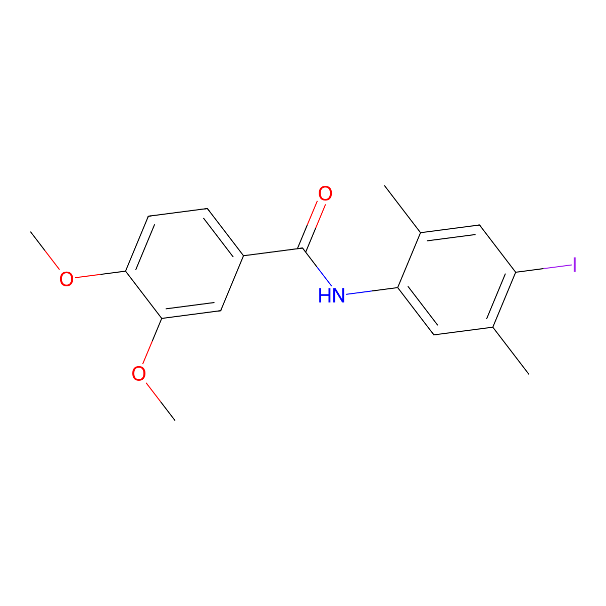 N-(4-iodo-2,5-dimethylphenyl)-3,4-dimethoxybenzamide molecular structure, CAS 701967-14-8