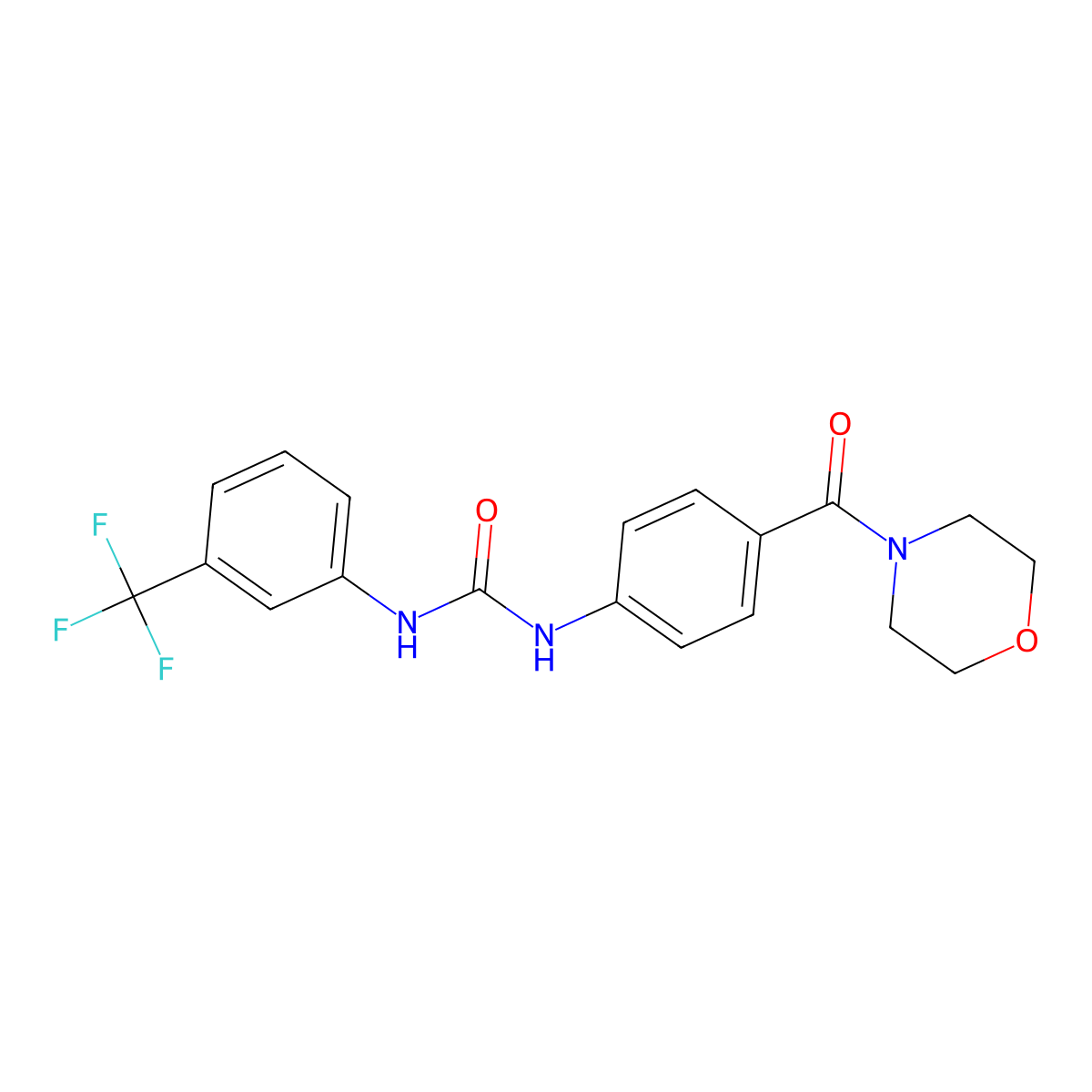 1-[4-(Morpholin-4-ylcarbonyl)phenyl]-3-[3-(trifluoromethyl)phenyl]urea molecular structure, CAS 701967-19-3