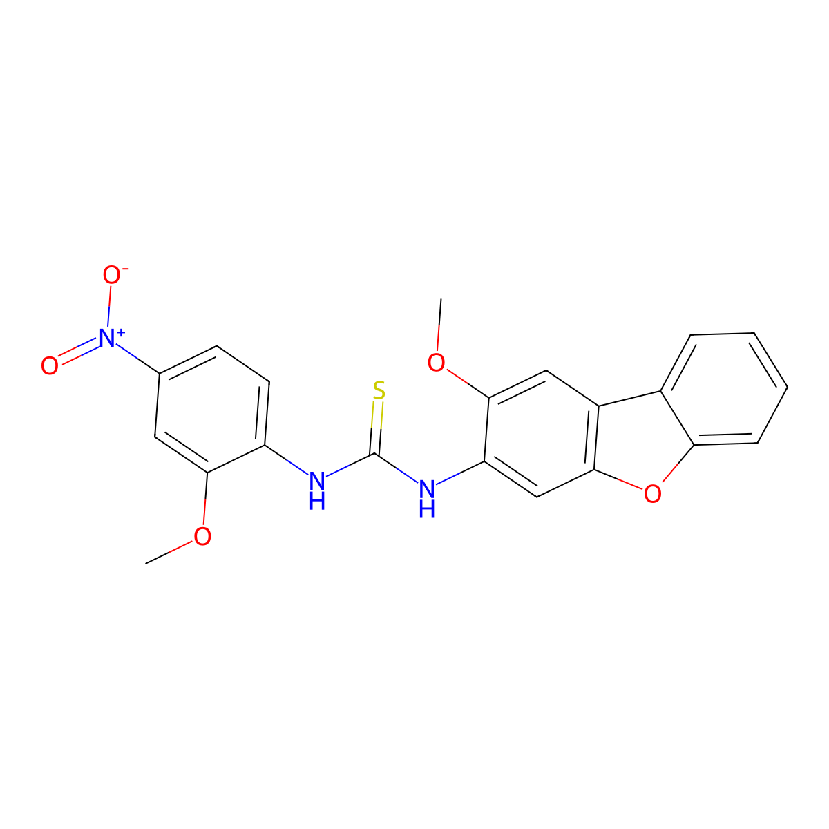 1-(2-Methoxydibenzofuran-3-yl)-3-(2-methoxy-4-nitrophenyl)thiourea molecular structure, CAS 701967-40-0
