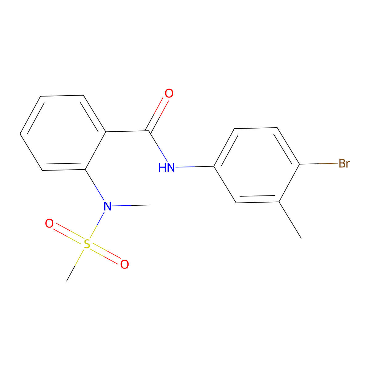 N-(4-bromo-3-methylphenyl)-2-[methyl(methylsulfonyl)amino]benzamide molecular structure, CAS 701968-30-1