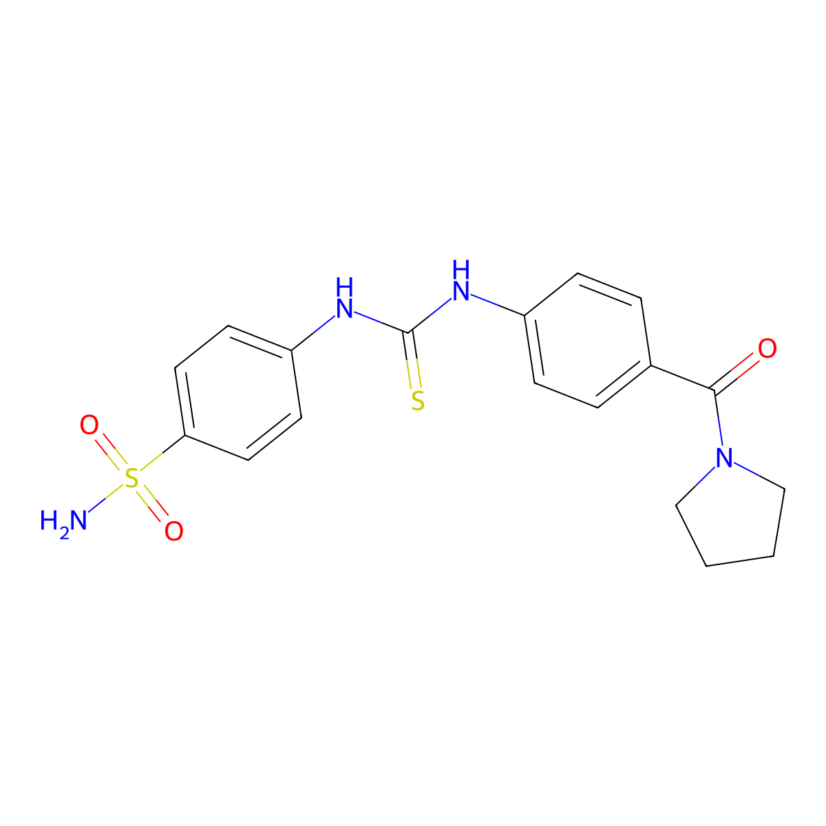 1-[4-(Pyrrolidine-1-carbonyl)phenyl]-3-(4-sulfamoylphenyl)thiourea molecular structure, CAS 701968-34-5