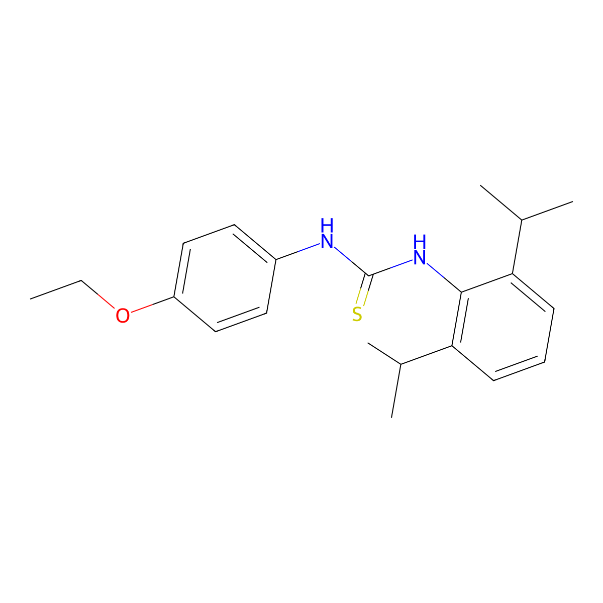 1-[2,6-Di(propan-2-yl)phenyl]-3-(4-ethoxyphenyl)thiourea molecular structure, CAS 701968-61-8