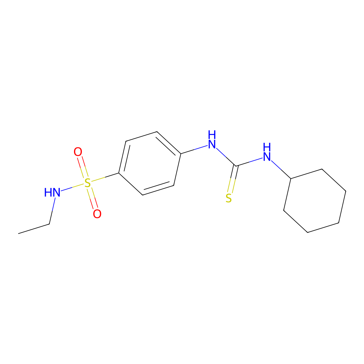 1-Cyclohexyl-3-[4-(ethylsulfamoyl)phenyl]thiourea molecular structure, CAS 701969-06-4