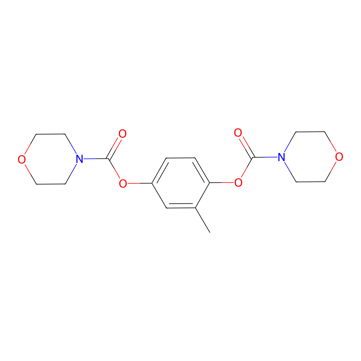 3-Methyl-4-morpholin-4-ylcarbonyloxyphenyl morpholine-4-carboxylate molecular structure, CAS 701969-24-6