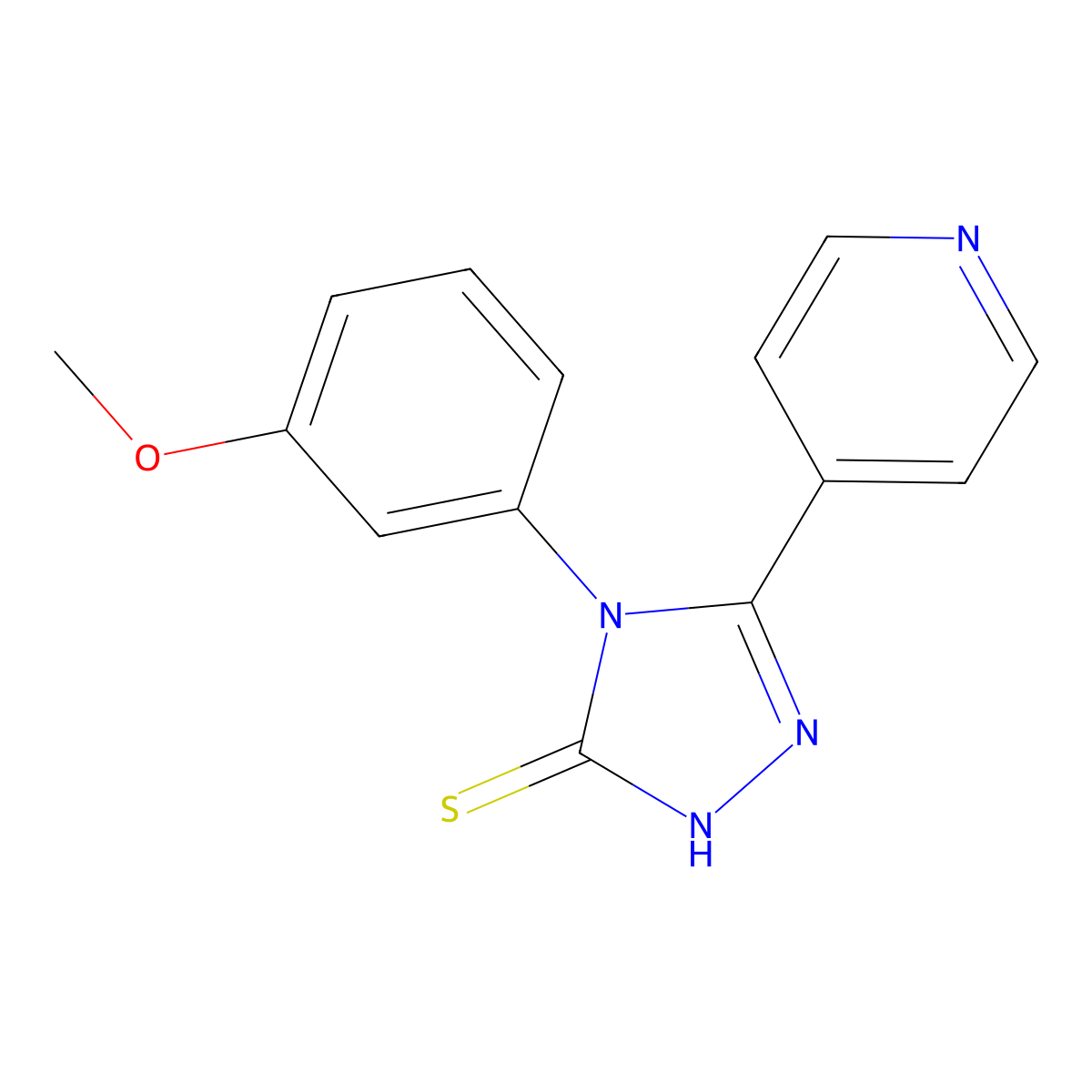 4-(3-methoxyphenyl)-5-pyridin-4-yl-4H-1,2,4-triazole-3-thiol molecular structure, CAS 701969-32-6