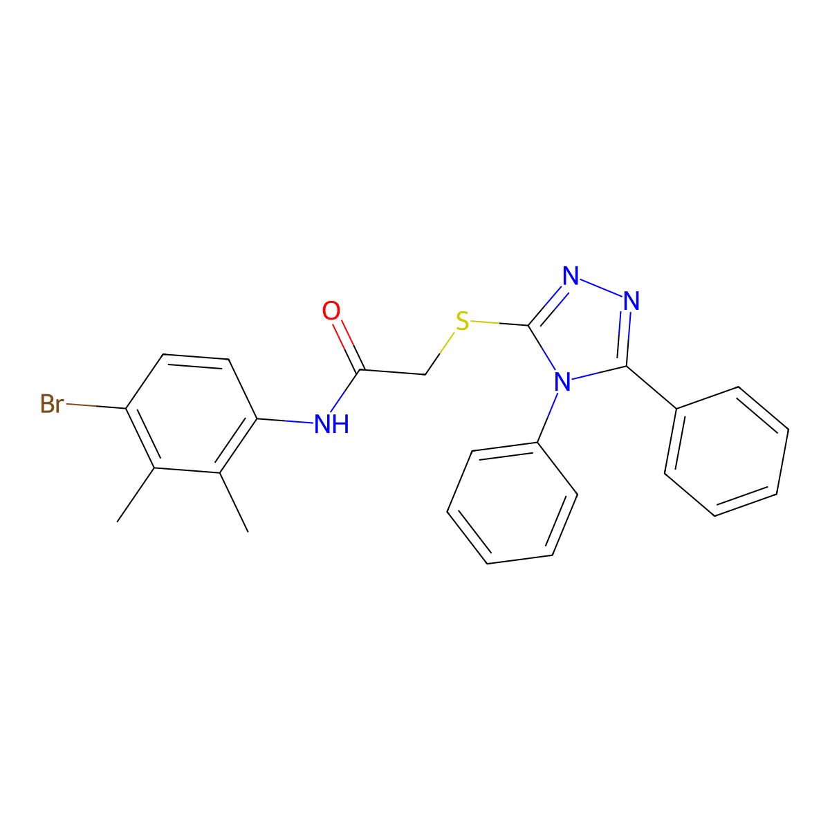 N-(4-bromo-2,3-dimethylphenyl)-2-[(4,5-diphenyl-1,2,4-triazol-3-yl)sulfanyl]acetamide molecular structure, CAS 701969-63-3