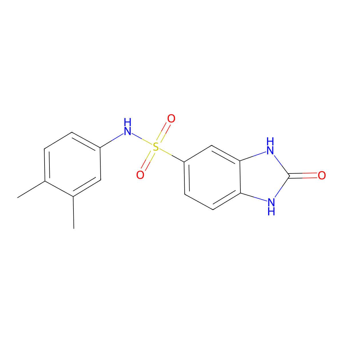 N-(3,4-dimethylphenyl)-2-oxo-1,3-dihydrobenzimidazole-5-sulfonamide molecular structure, CAS 701969-93-9