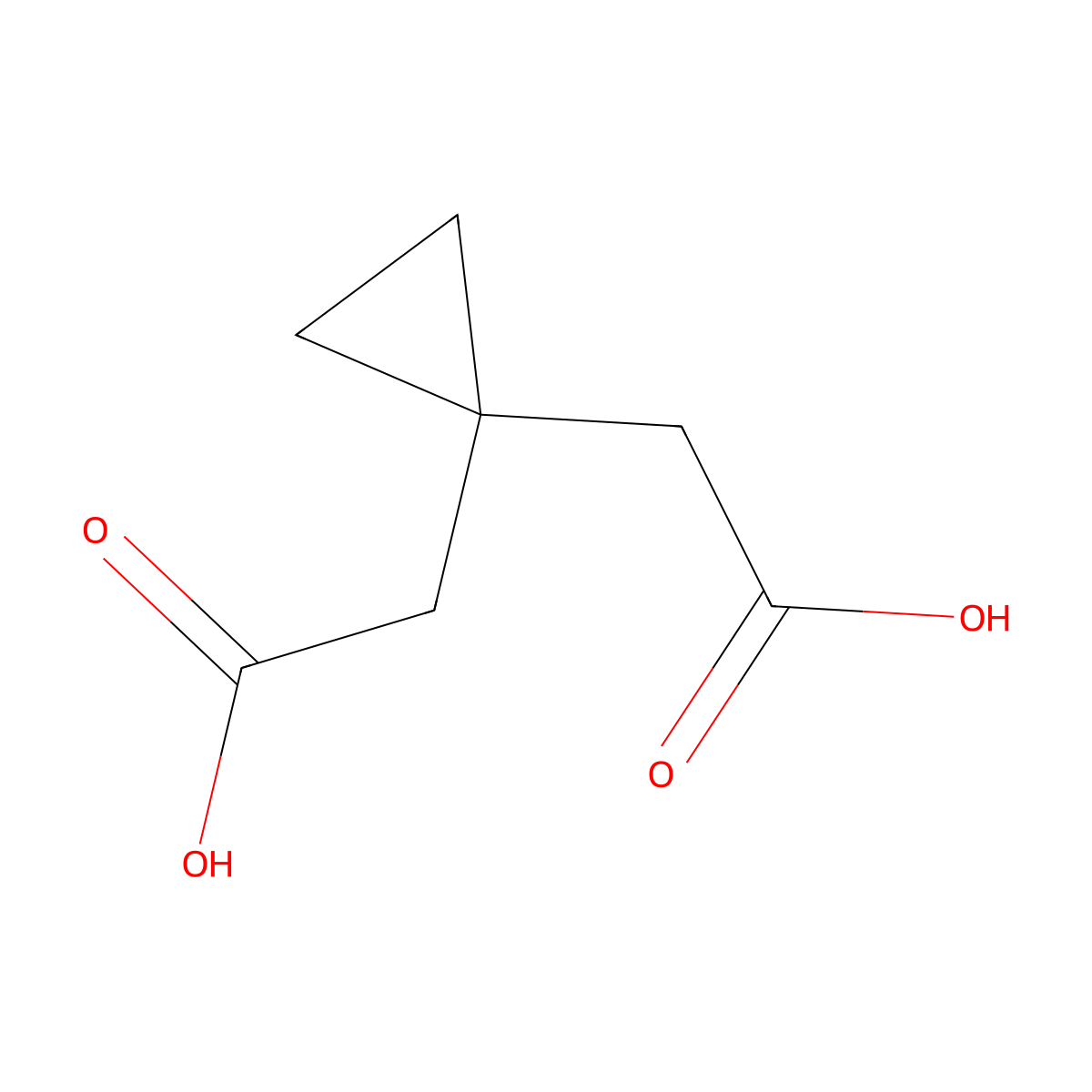 2-[1-(Carboxymethyl)cyclopropyl]acetic acid molecular structure, CAS 70197-77-2
