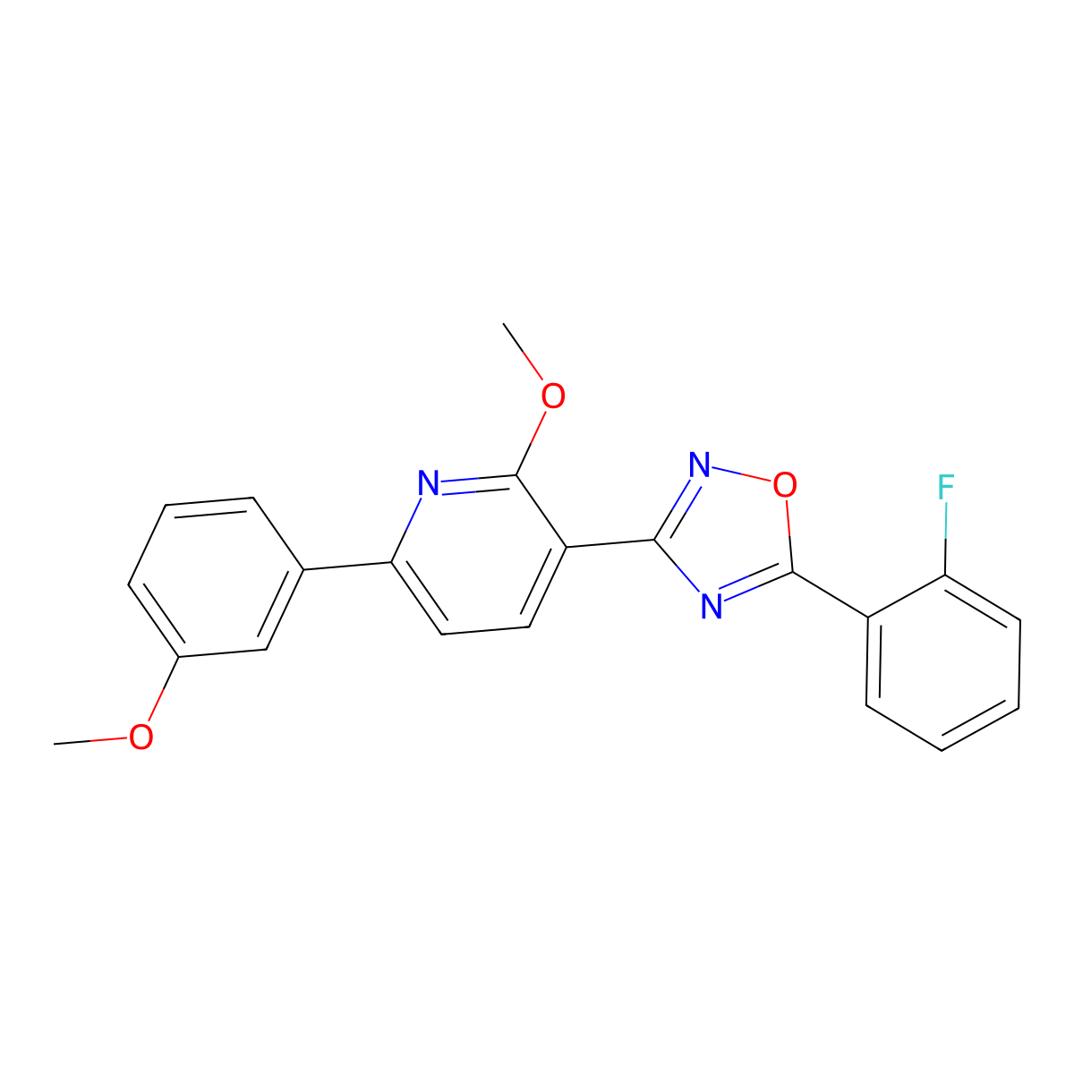 3-[5-(2-Fluorophenyl)-1,2,4-oxadiazol-3-yl]-2-methoxy-6-(3-methoxyphenyl)pyridine molecular structure, CAS 701970-73-2